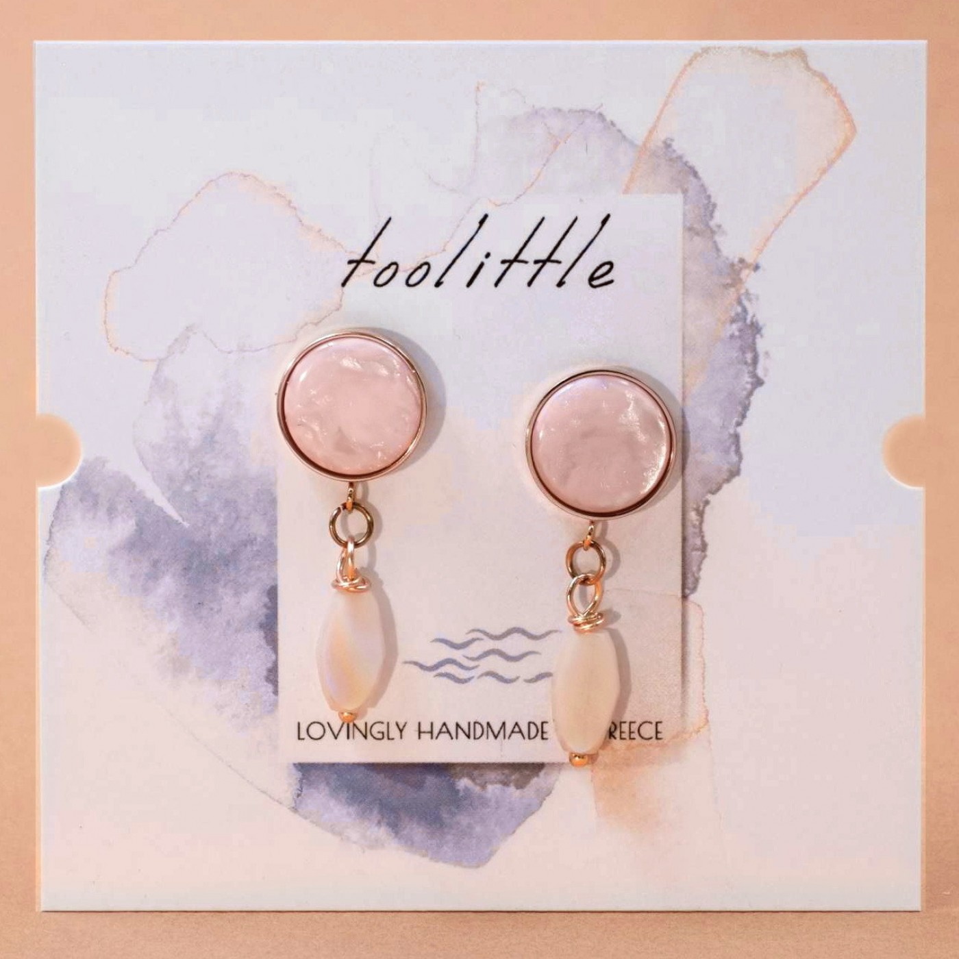 Stone Rose Gold-plated Inox Earrings — Earrings from Toolittle — additional view 2