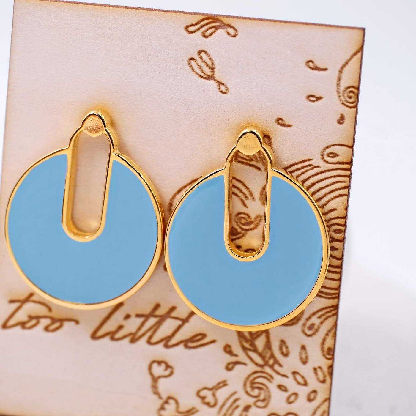 Gold-plated earrings with enamel — Earrings from Toolittle — additional view 3