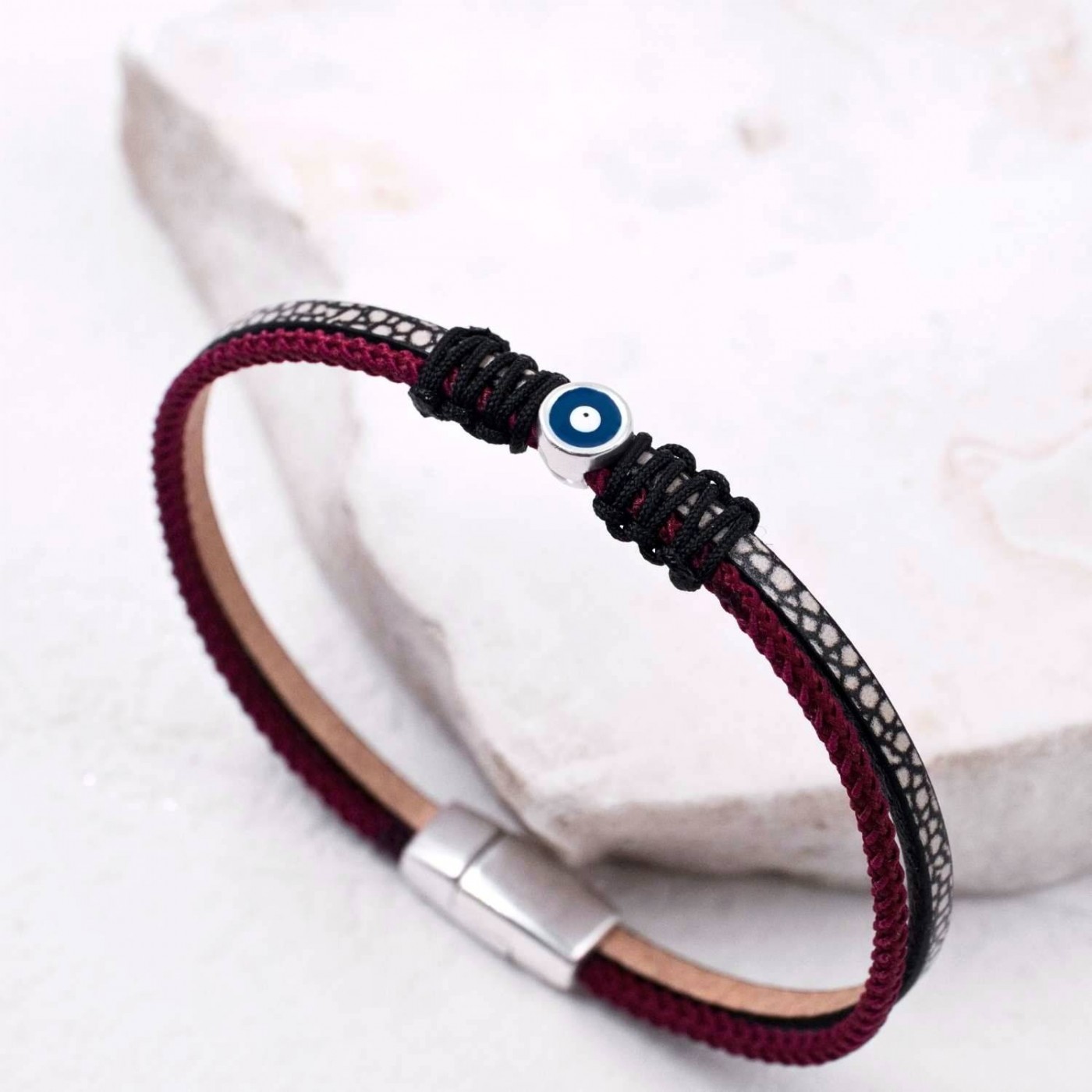 Evil Eye Leather Men's Bracelet — Bracelets from Toolittle — additional view 4
