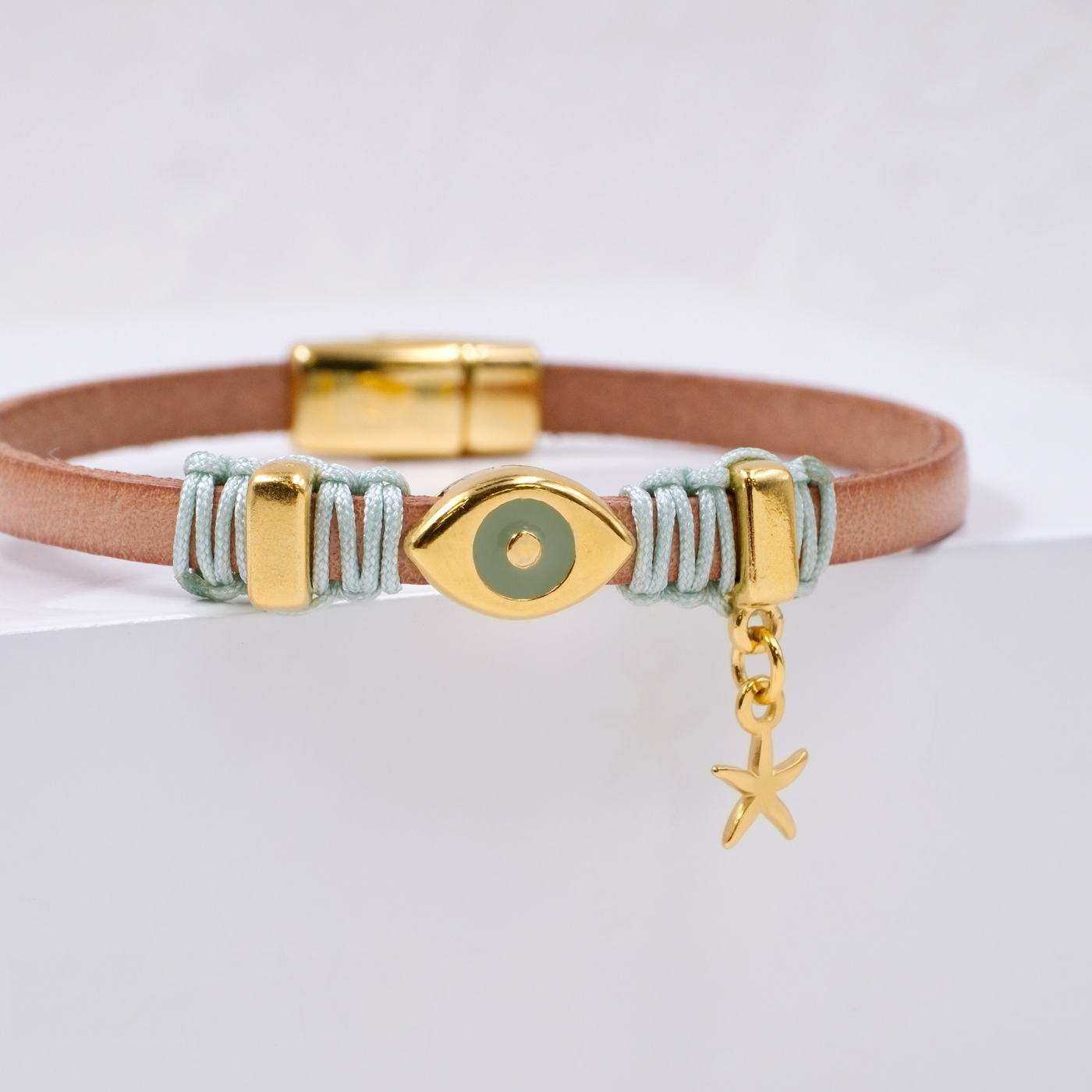 Evil Eye Leather Bracelet — Bracelets from Toolittle — additional view 3