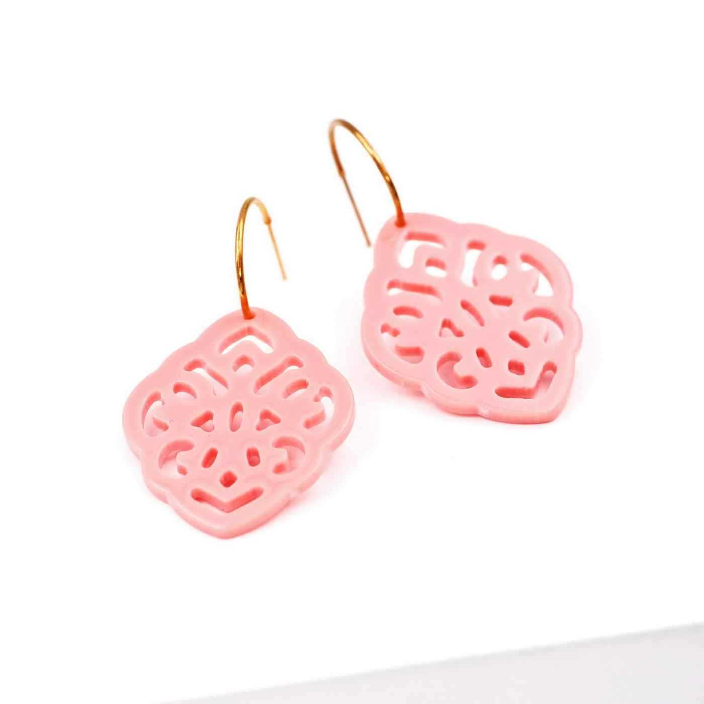 Astypalaia Resin Broderie Hoops — Earrings from Toolittle — additional view 2