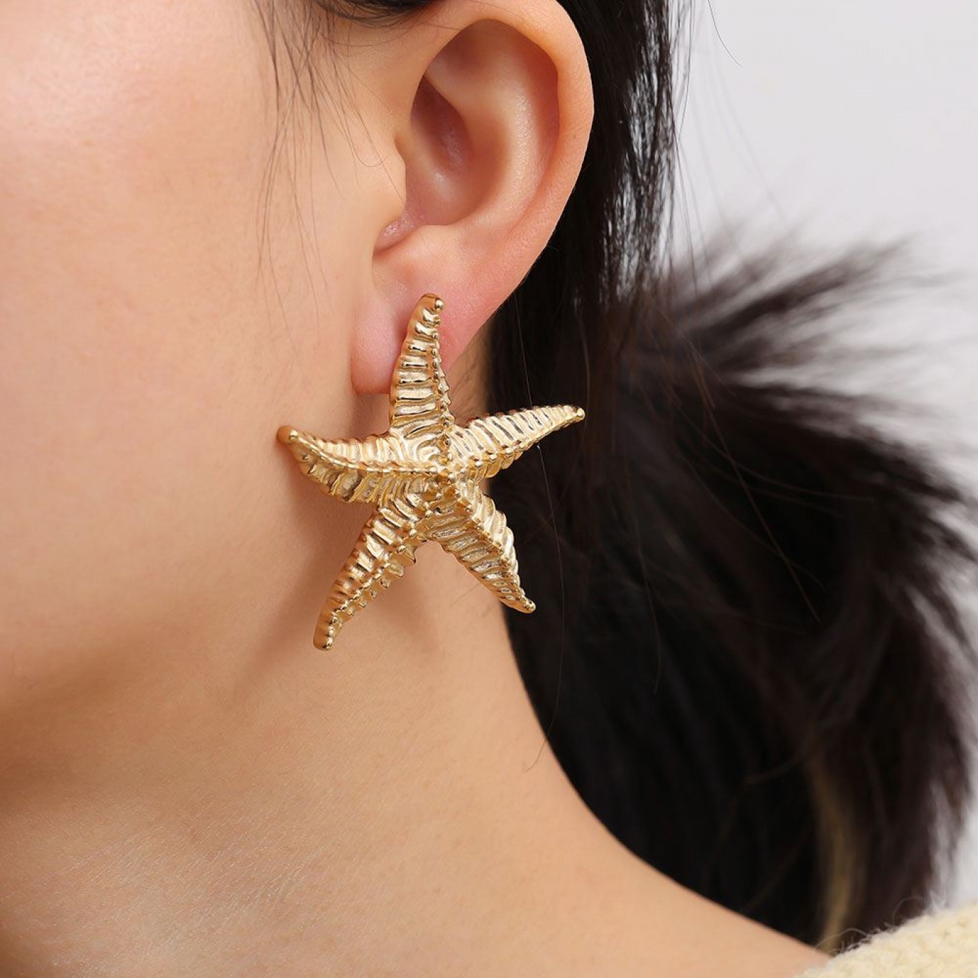 Stainless Steel Earrings – Starfish — Earrings from Toolittle — additional view 5