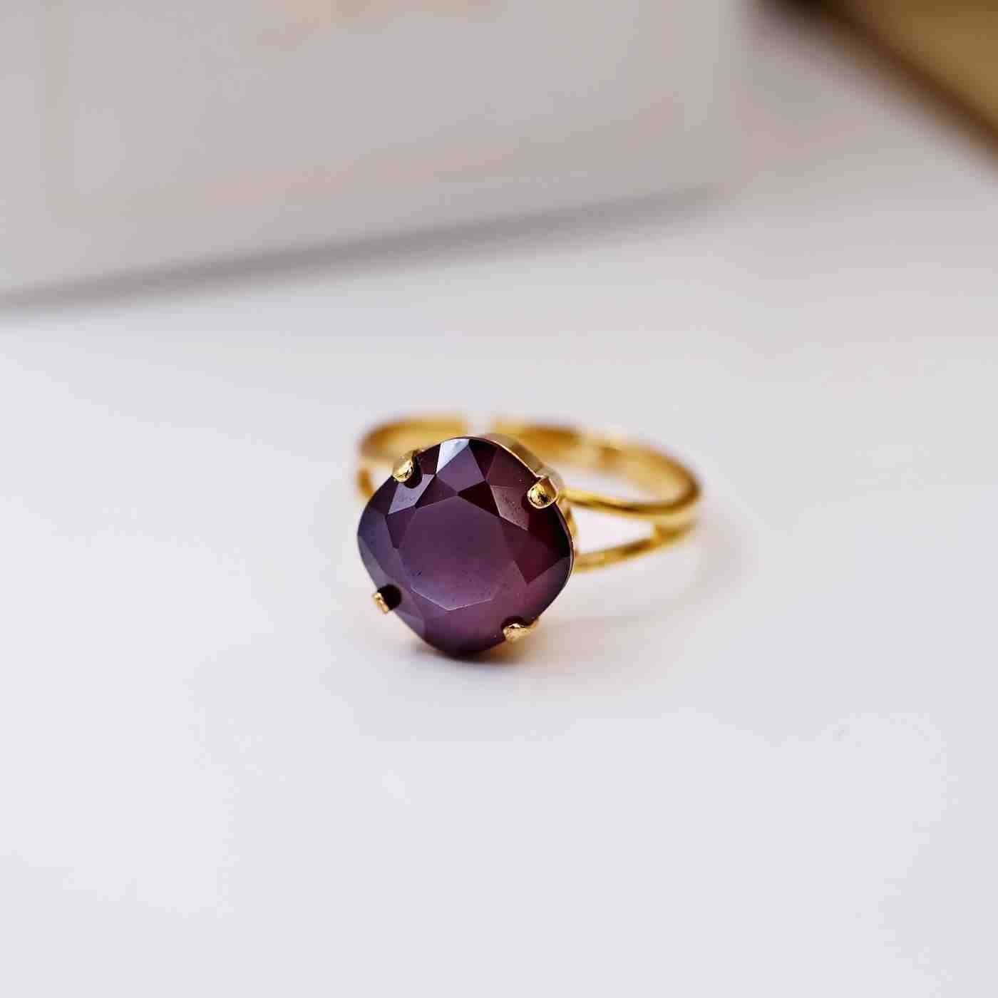 Gold-plated ring with Austrian crystal — Rings from Toolittle — additional view 2