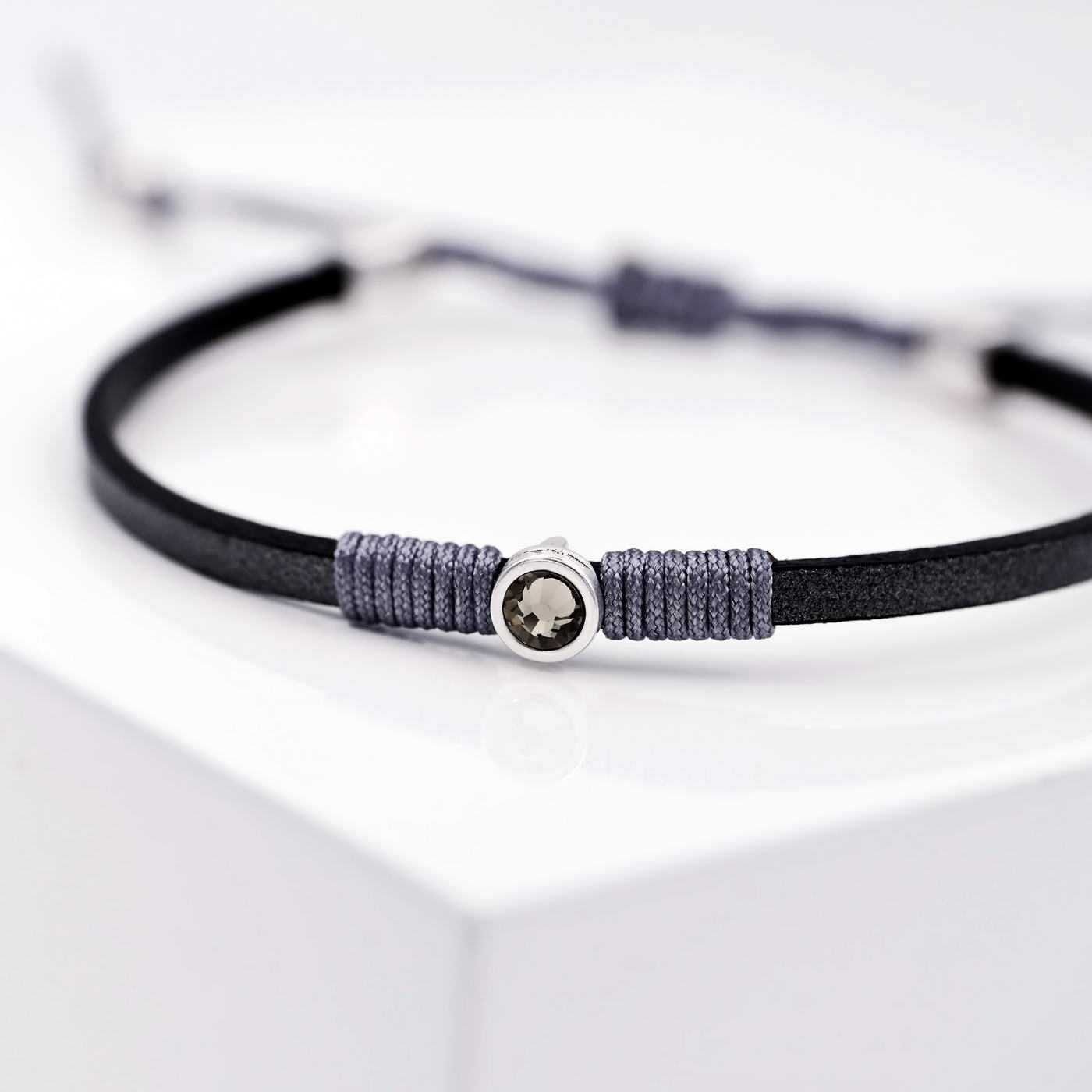 Leather bracelet with crystal — Bracelets from Toolittle — additional view 2
