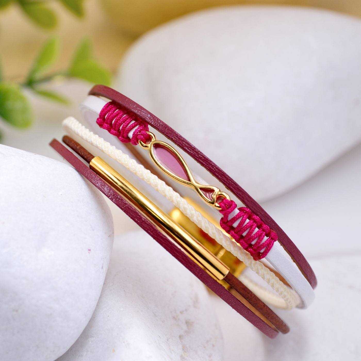 Enamelled Fish Leather Bracelet — Bracelets from Toolittle — additional view 5