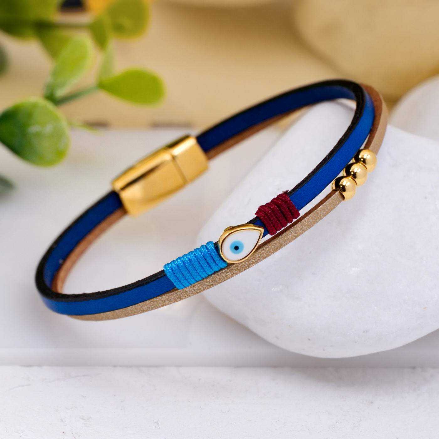 Evil Eye Leather Bracelet — Bracelets from Toolittle — additional view 4