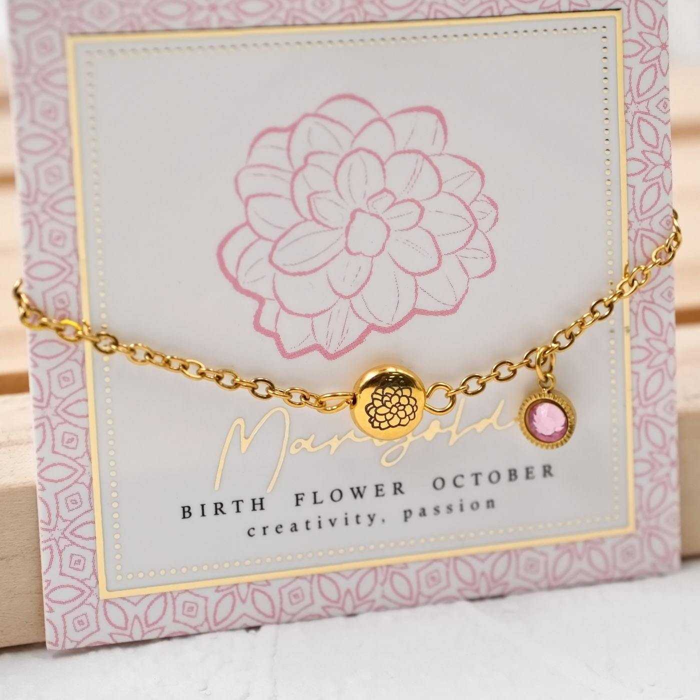 Bracelet with Birth Flower - October — Bracelets from Toolittle — additional view 2