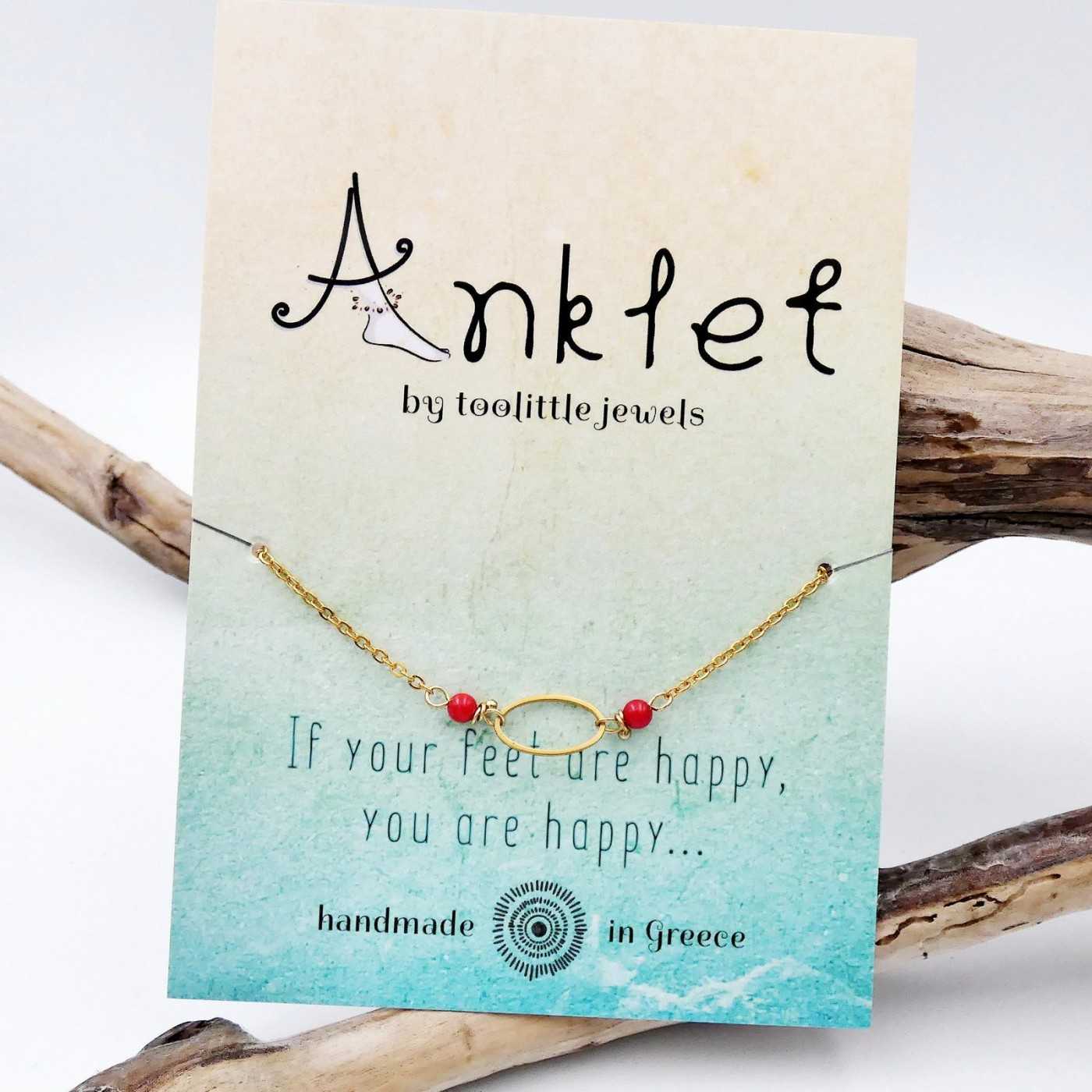 Golden Staybright stainless steel Anklet — Anklets from Toolittle — additional view 3