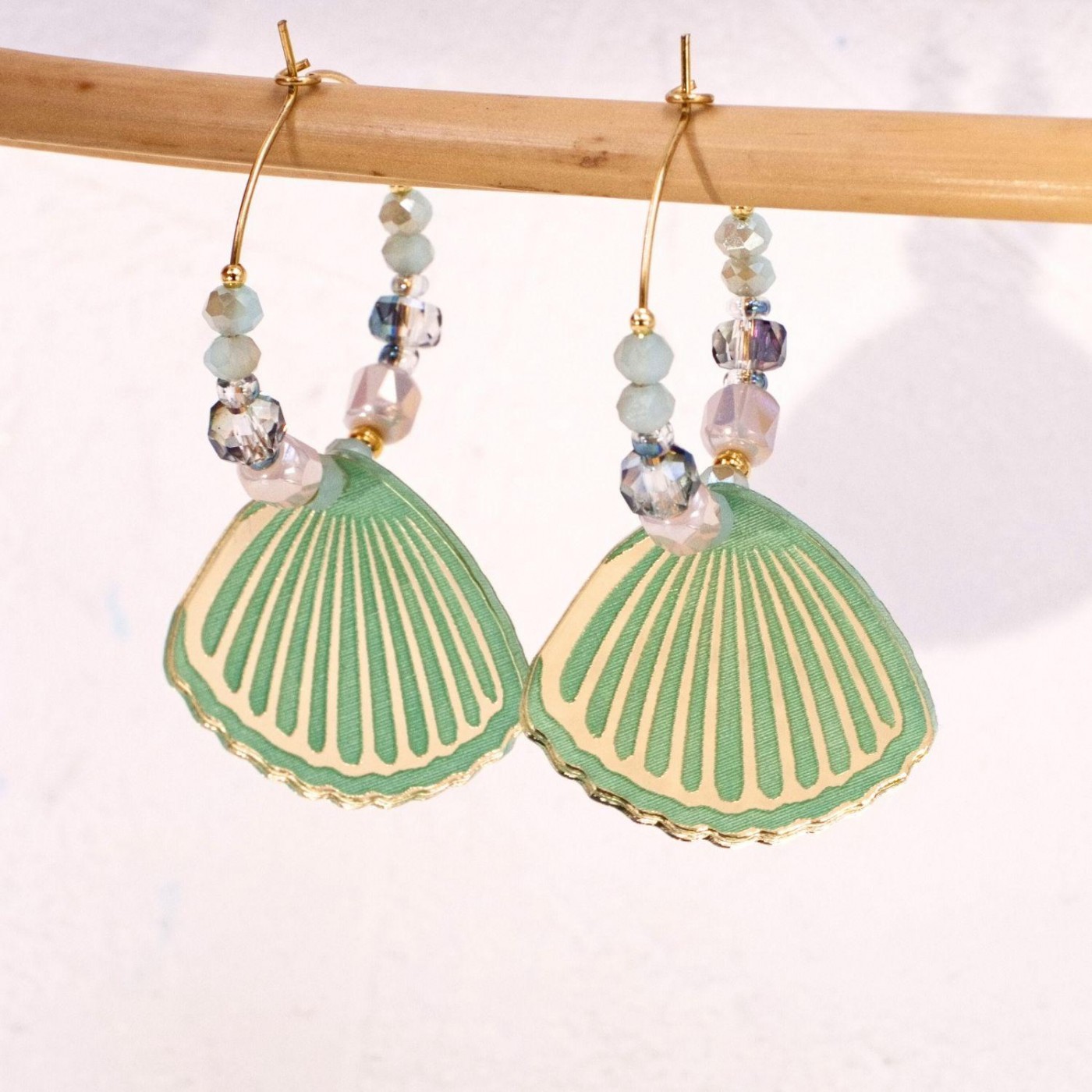 Sea Shell Hoop Earrings — Earrings from Toolittle — additional view 3
