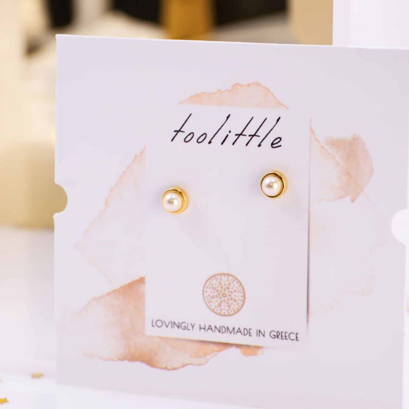 Mini Dots Jewelry: Pearl Earrings — Earrings from Toolittle — additional view 3