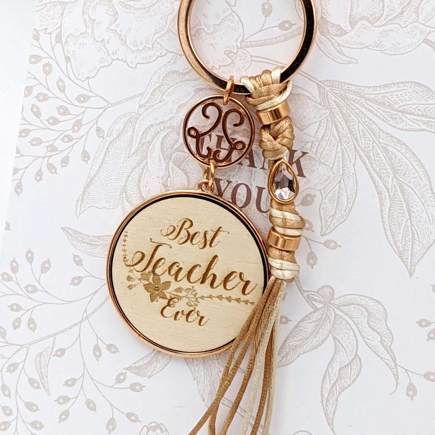 Best Teacher Charm Keychain
