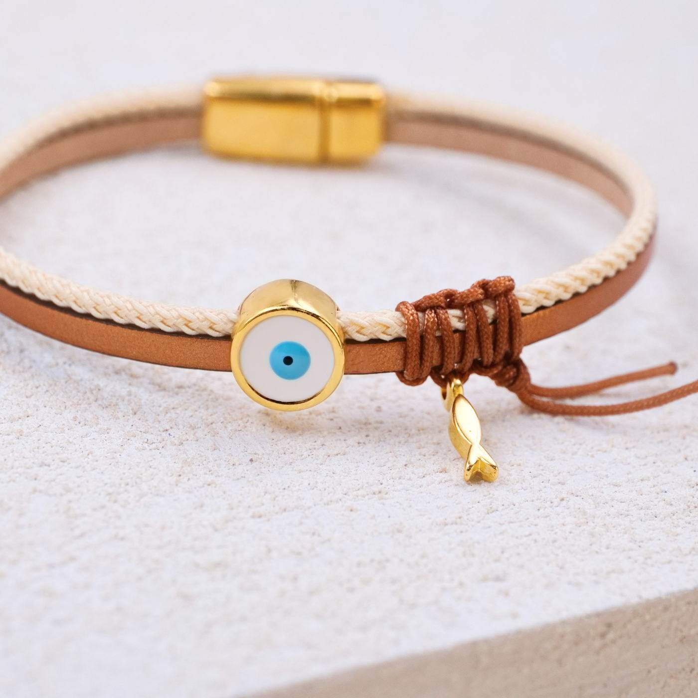 Evil Eye Leather Bracelet — Bracelets from Toolittle — additional view 2