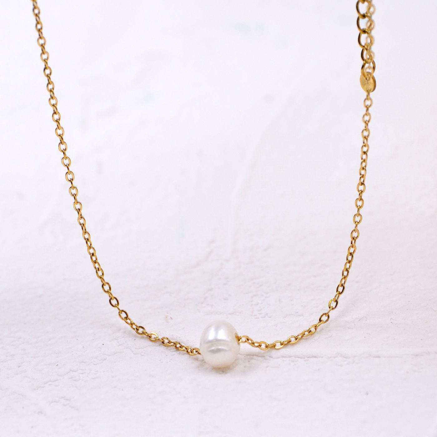 Inox short pearl necklace — Necklaces from Toolittle — additional view 4