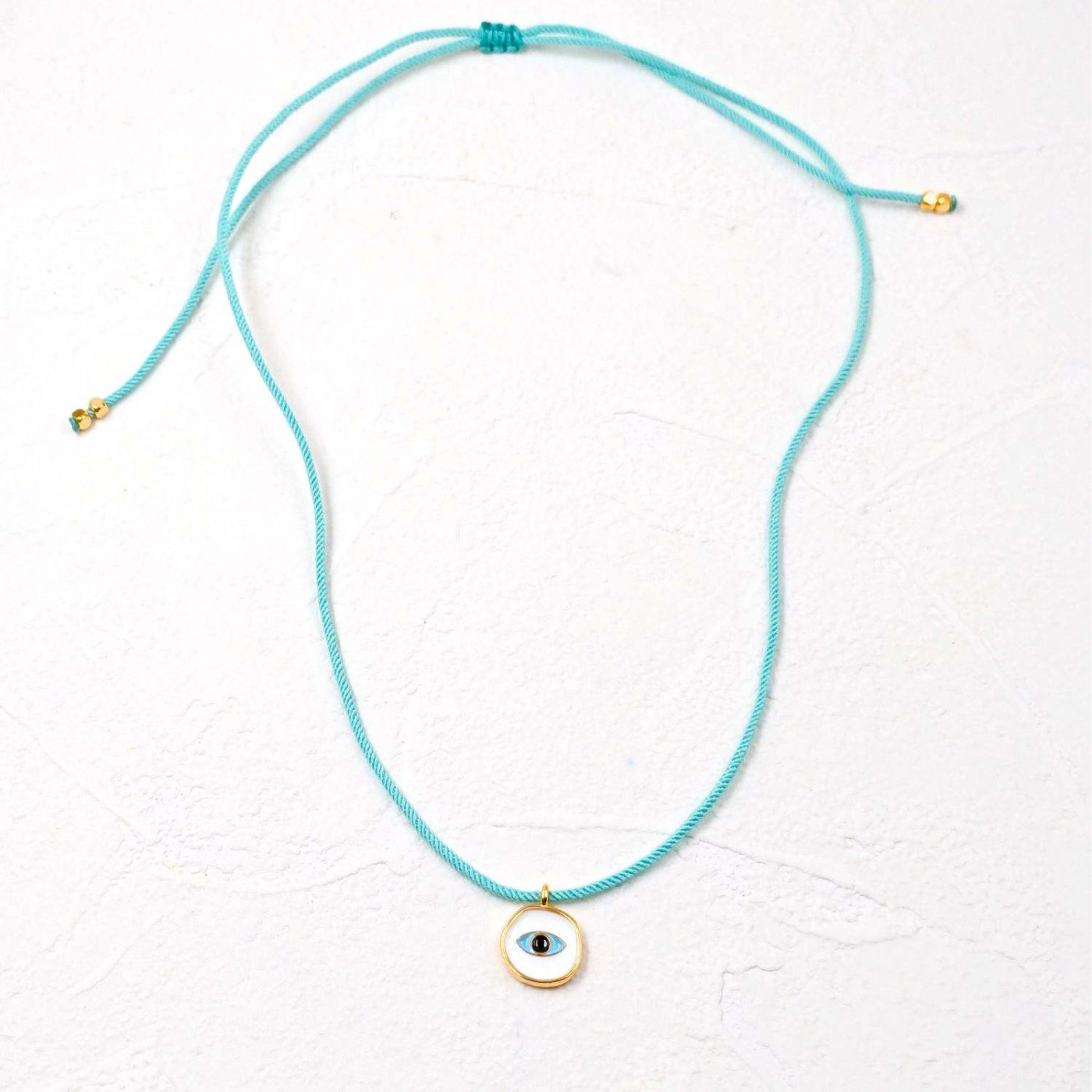 Cord Necklace with Enamelled Evil Eye — Necklaces from Toolittle — additional view 4