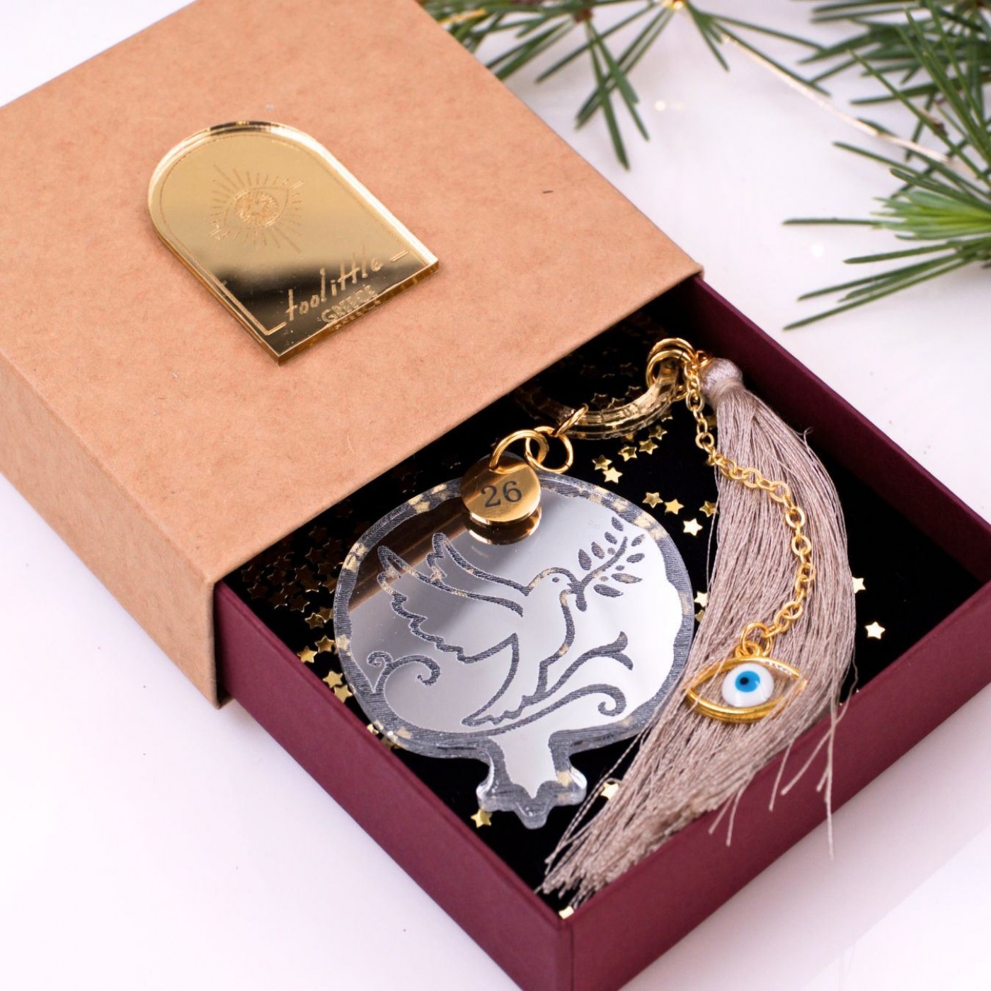 2026 Lucky Charm: Pomegranate & Dove with Olive Branch — Pendants & charms from Toolittle — additional view 2