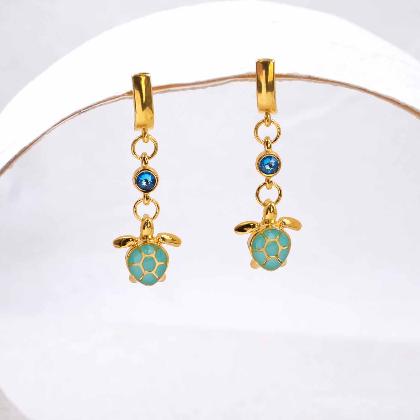 Enamel & Crystal Earrings — Earrings from Toolittle — additional view 3