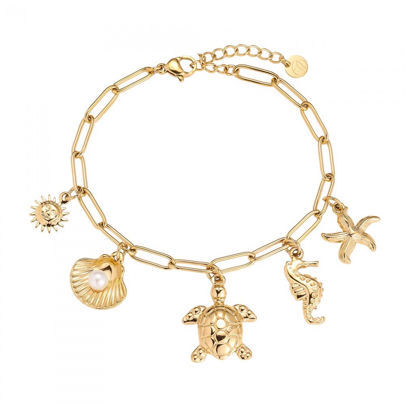 Sea Life Jewelry: Stainless Steel Bracelet with Charms — Bracelets from Toolittle — additional view 3