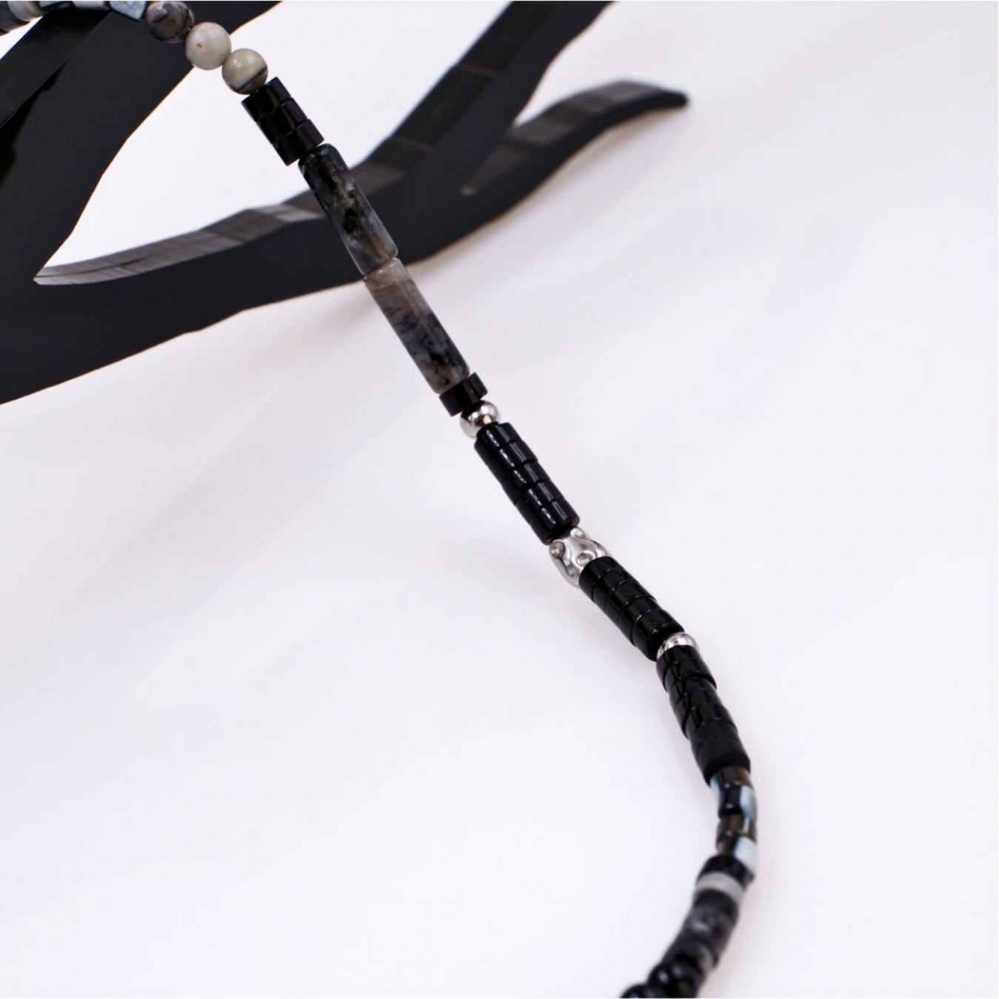 Men's Necklace - Stainless Steel & Agate — Necklaces from Toolittle — additional view 2