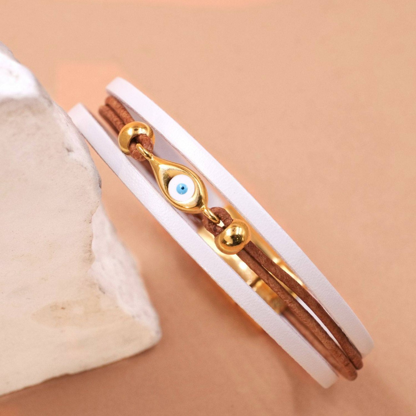 Evil Eye Leather Bracelet — Bracelets from Toolittle — additional view 3