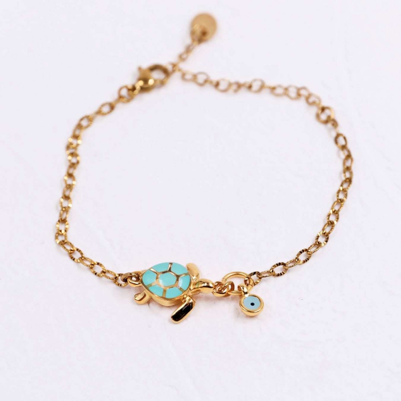 Chain Bracelet: Sea Turtle & Evil Eye — Bracelets from Toolittle — additional view 4