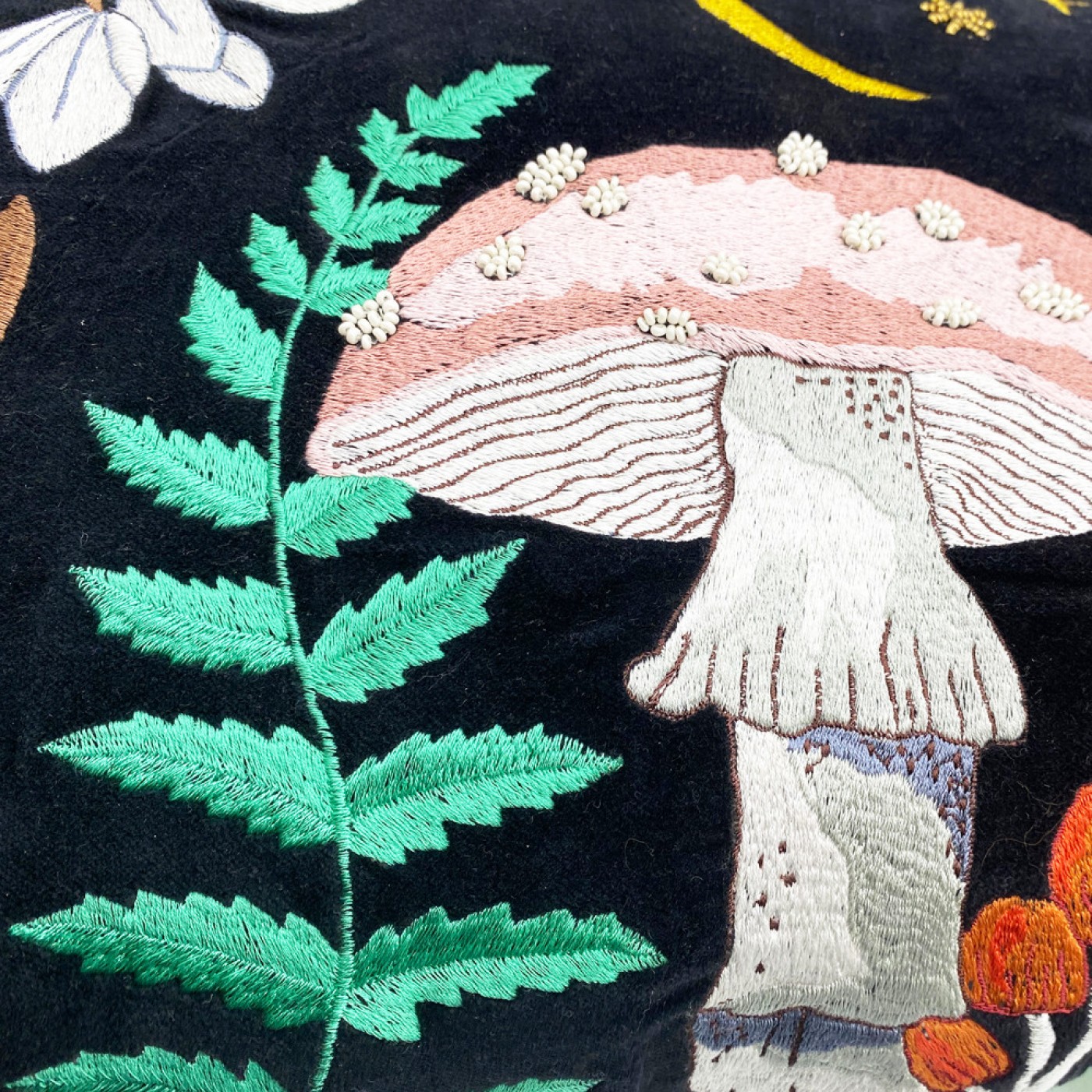 Forage Black Velvet Cushion — Cushions & pillows from Toolittle — additional view 3