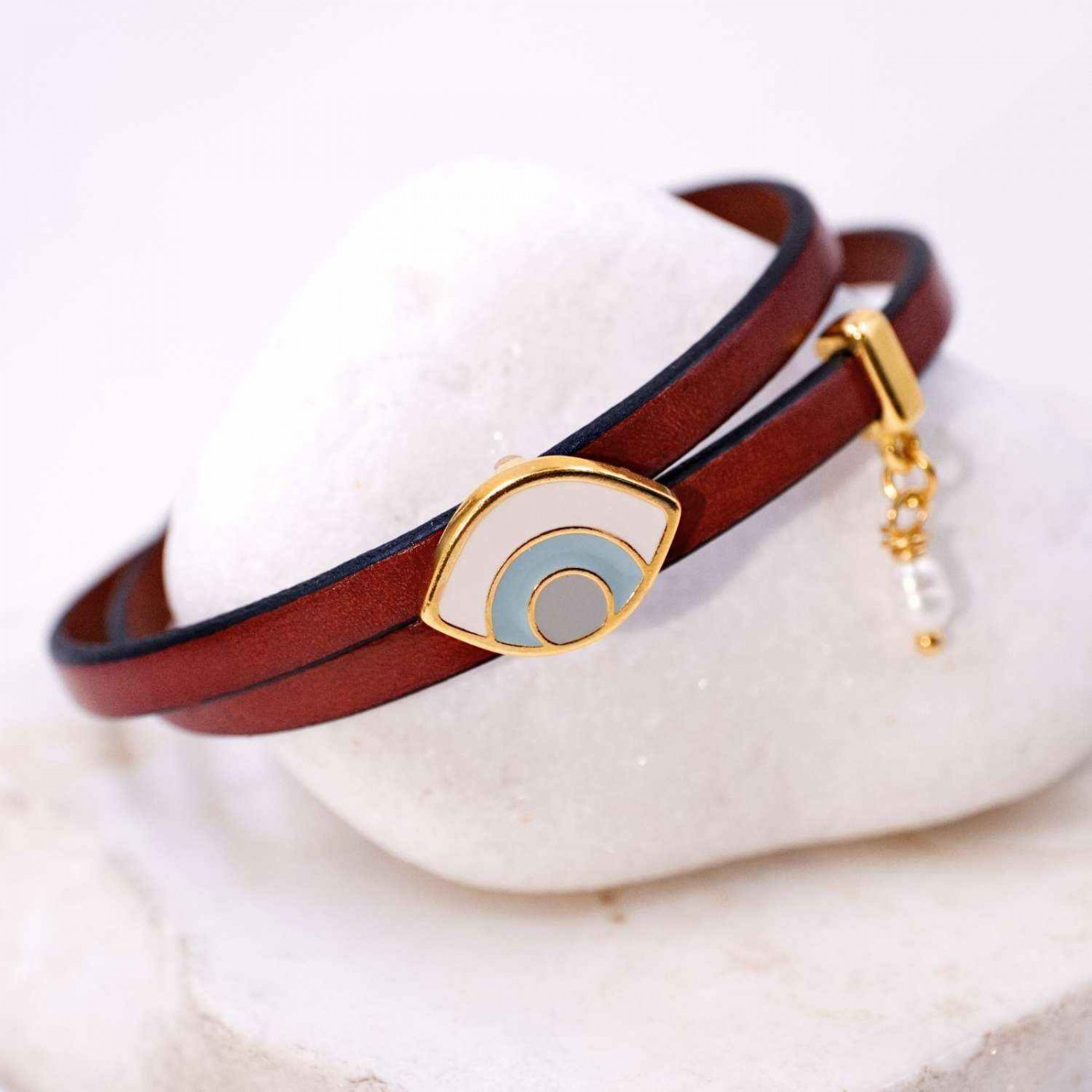 Evil Eye Leather Bracelet — Bracelets from Toolittle — additional view 2