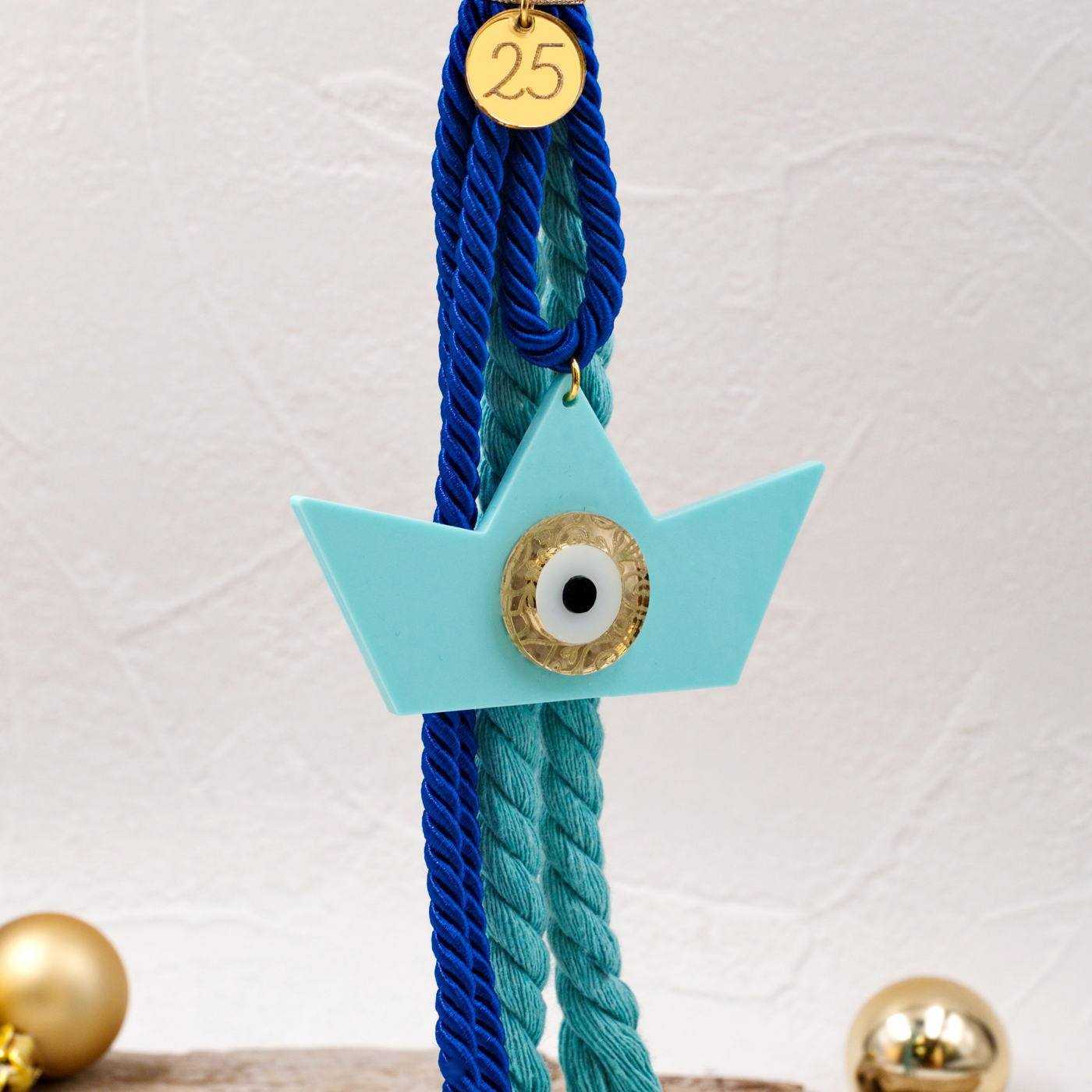 Aegean Collection Lucky Charm Boat with Evil Eye — Pendants & charms from Toolittle — additional view 2