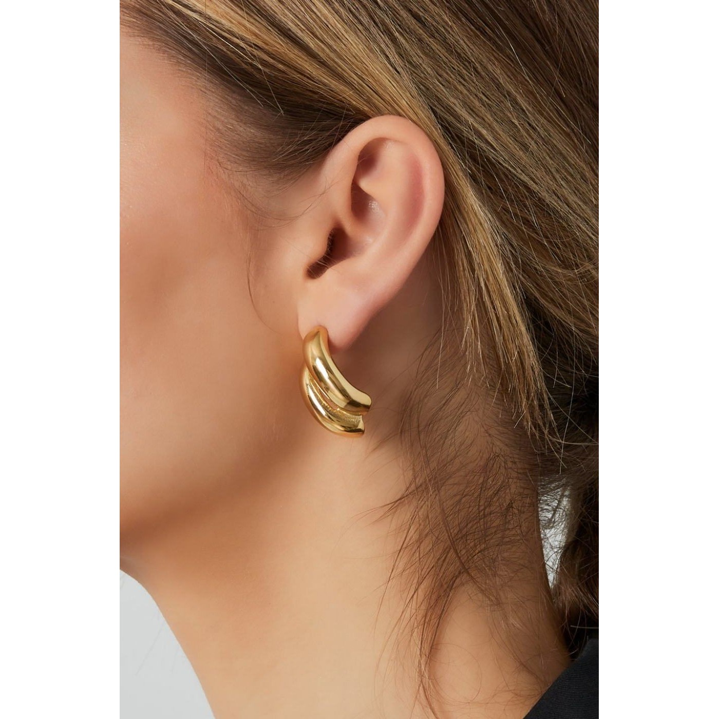Stainless Steel Gold-plated Earrings — Earrings from Toolittle — additional view 3