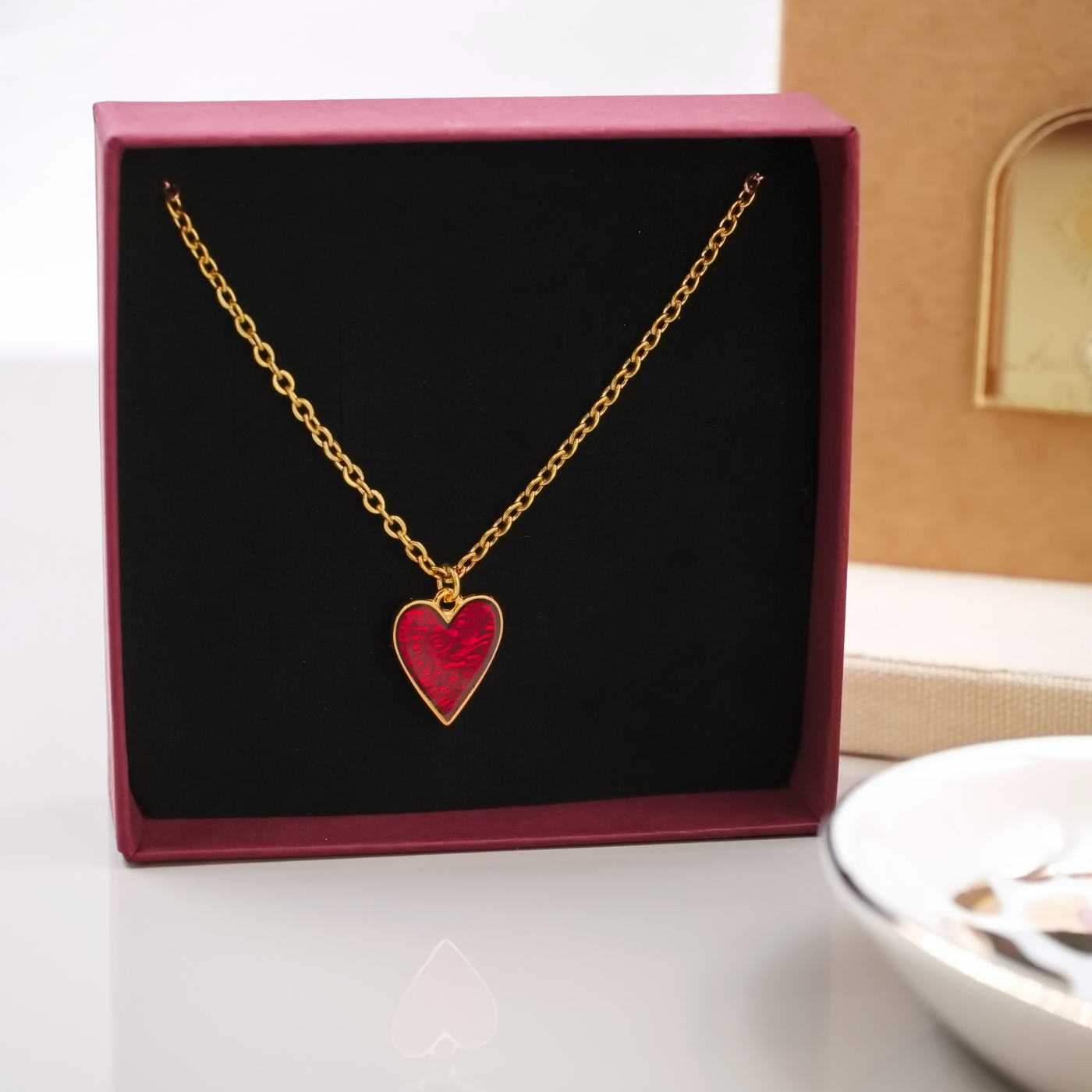 Enamelled Heart Necklace