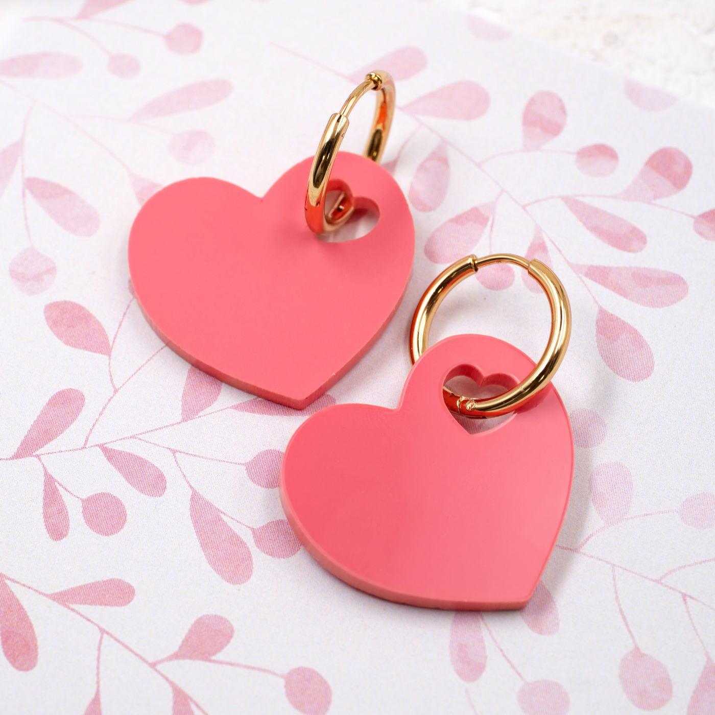 Plexiglass Heart Earrings — Earrings from Toolittle — additional view 2