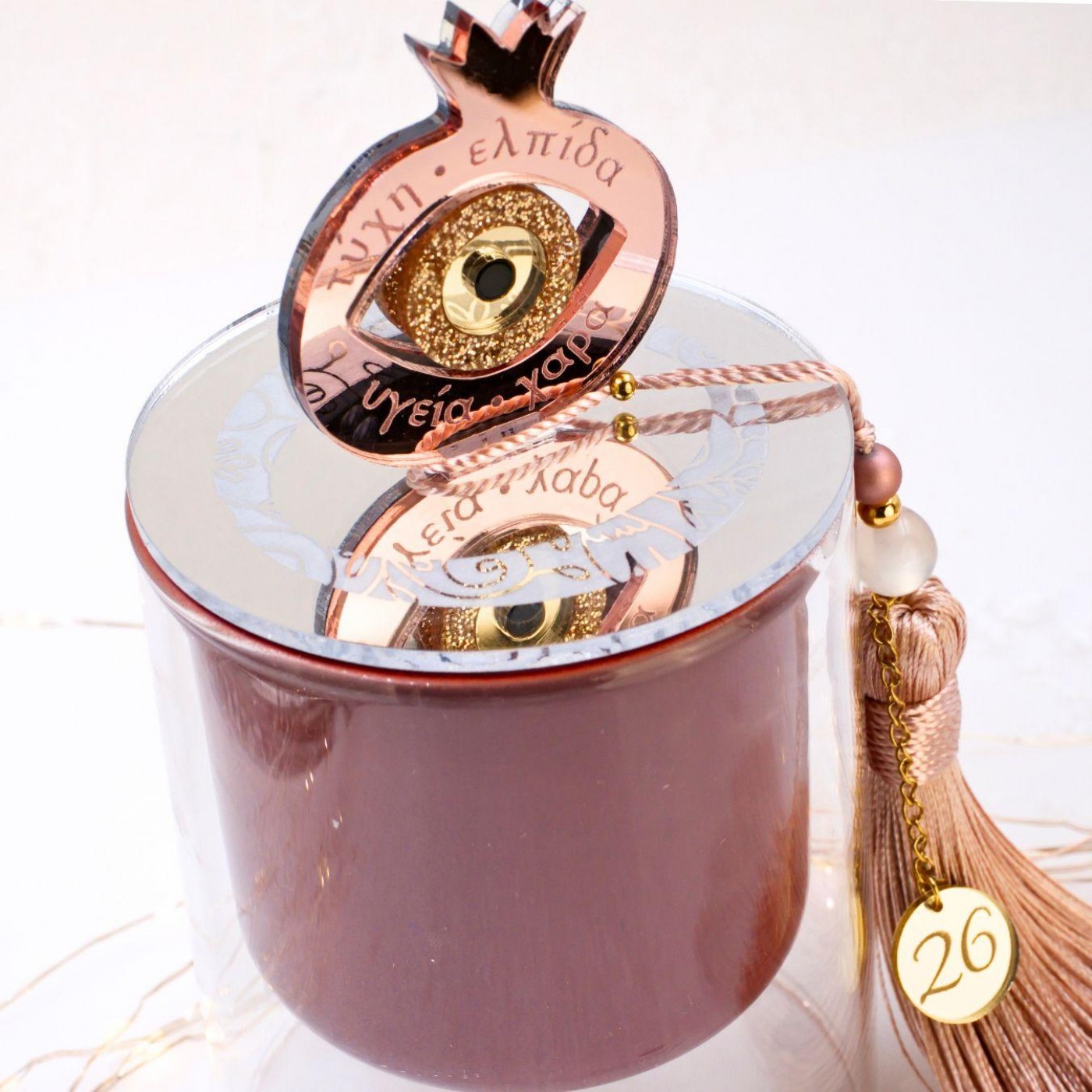 Scented 2026 Lucky Candle with Lid: Pomegranate & Glittered Evil Eye — Pendants & charms from Toolittle — additional view 7