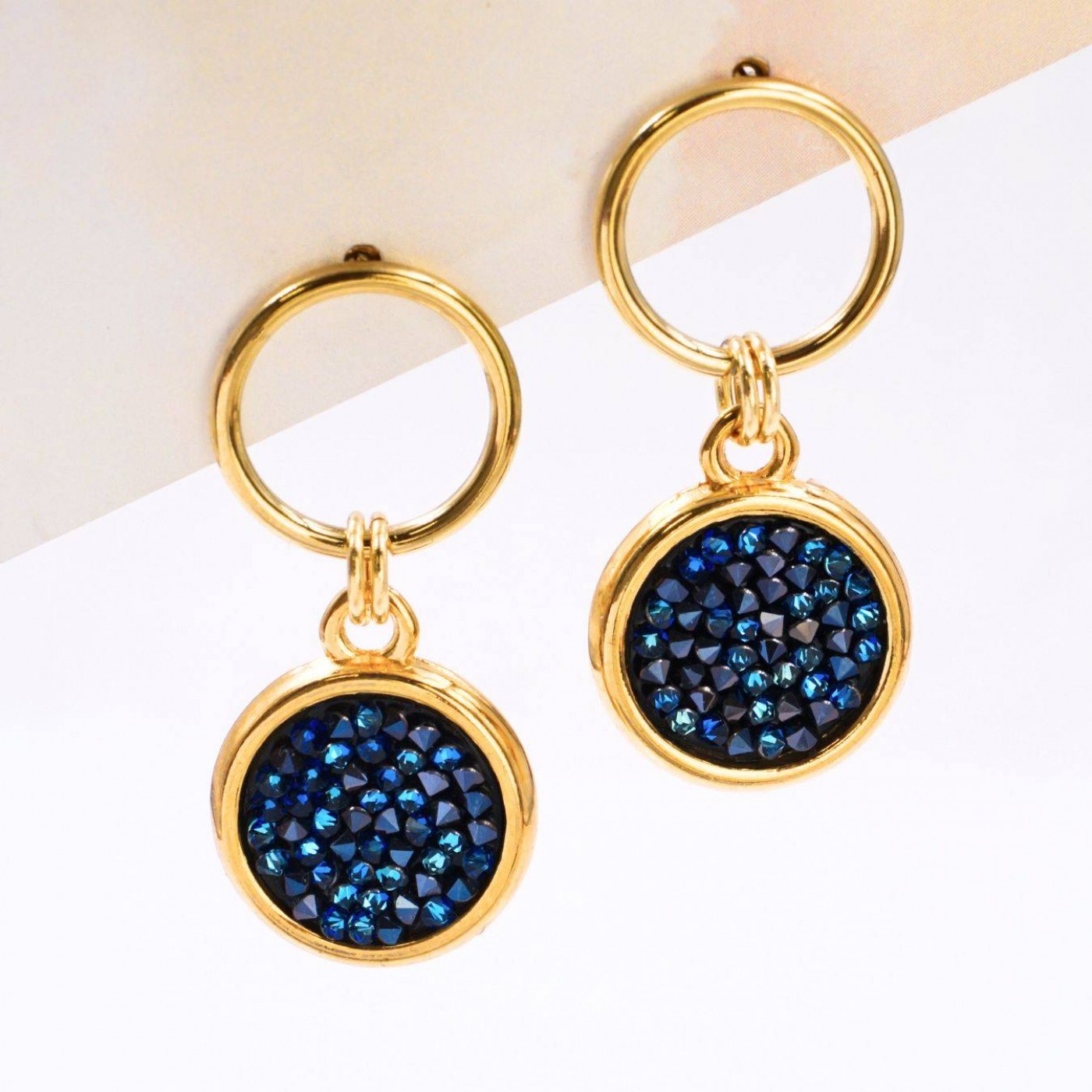 Gold-Plated Earrings - Fine Rocks Swarovski Crystals — Earrings from Toolittle — additional view 2