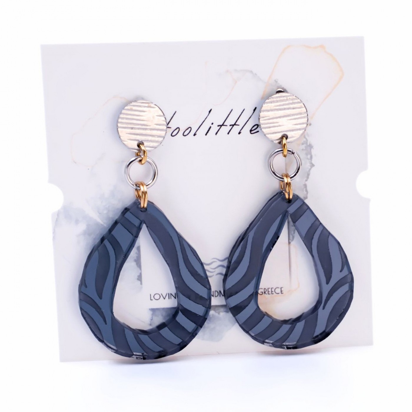 Steel Dangle Earrings - Animal Print — Earrings from Toolittle — additional view 2