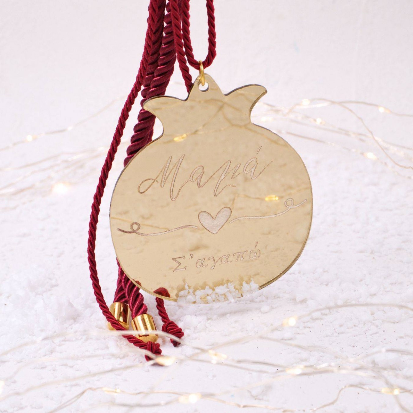 Personalized Hanging Lucky Pomegranate Charm: I Love You Mum! — Pendants & charms from Toolittle — additional view 2