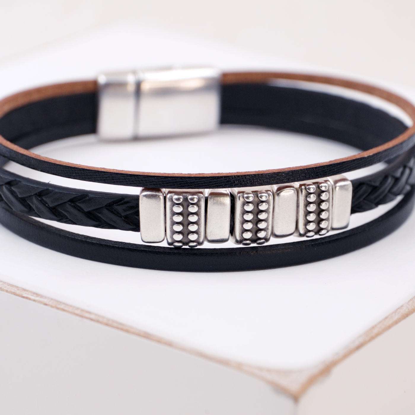 Braided Leather Men's Bracelet — Bracelets from Toolittle — additional view 3