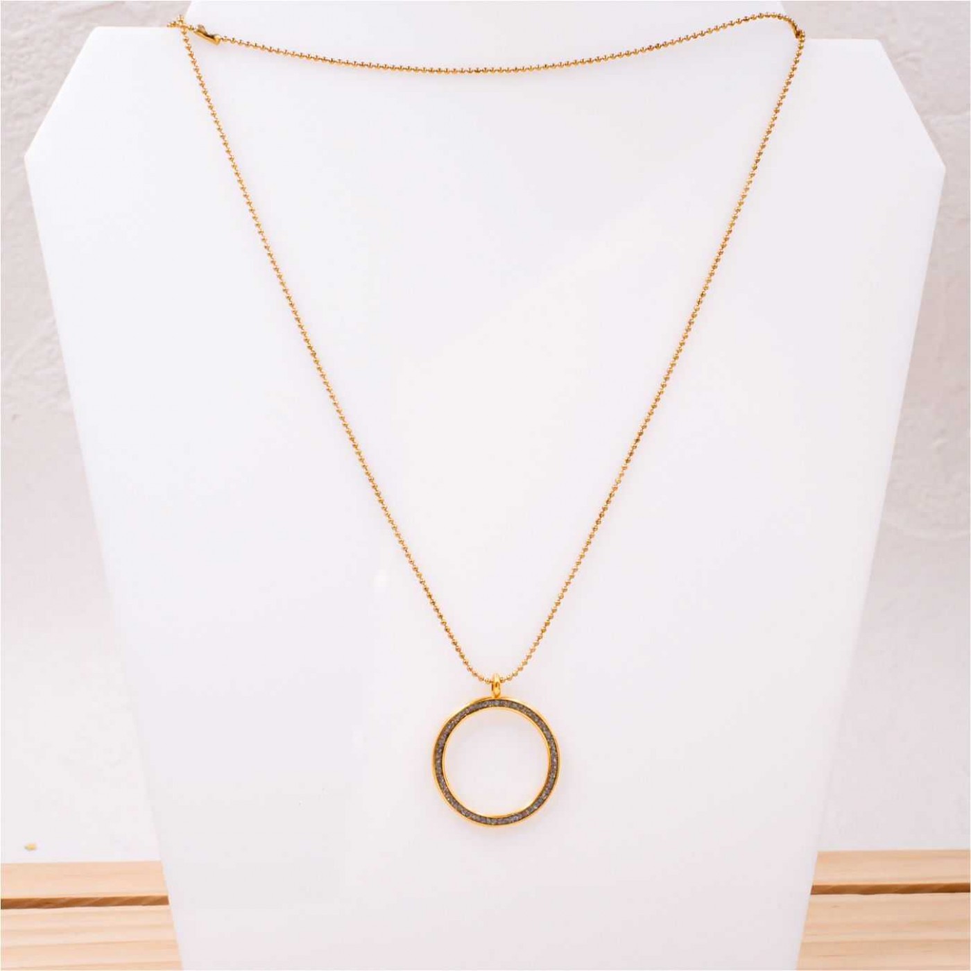 Gold-plated Long Necklace - Glitter Enamel — Necklaces from Toolittle — additional view 3