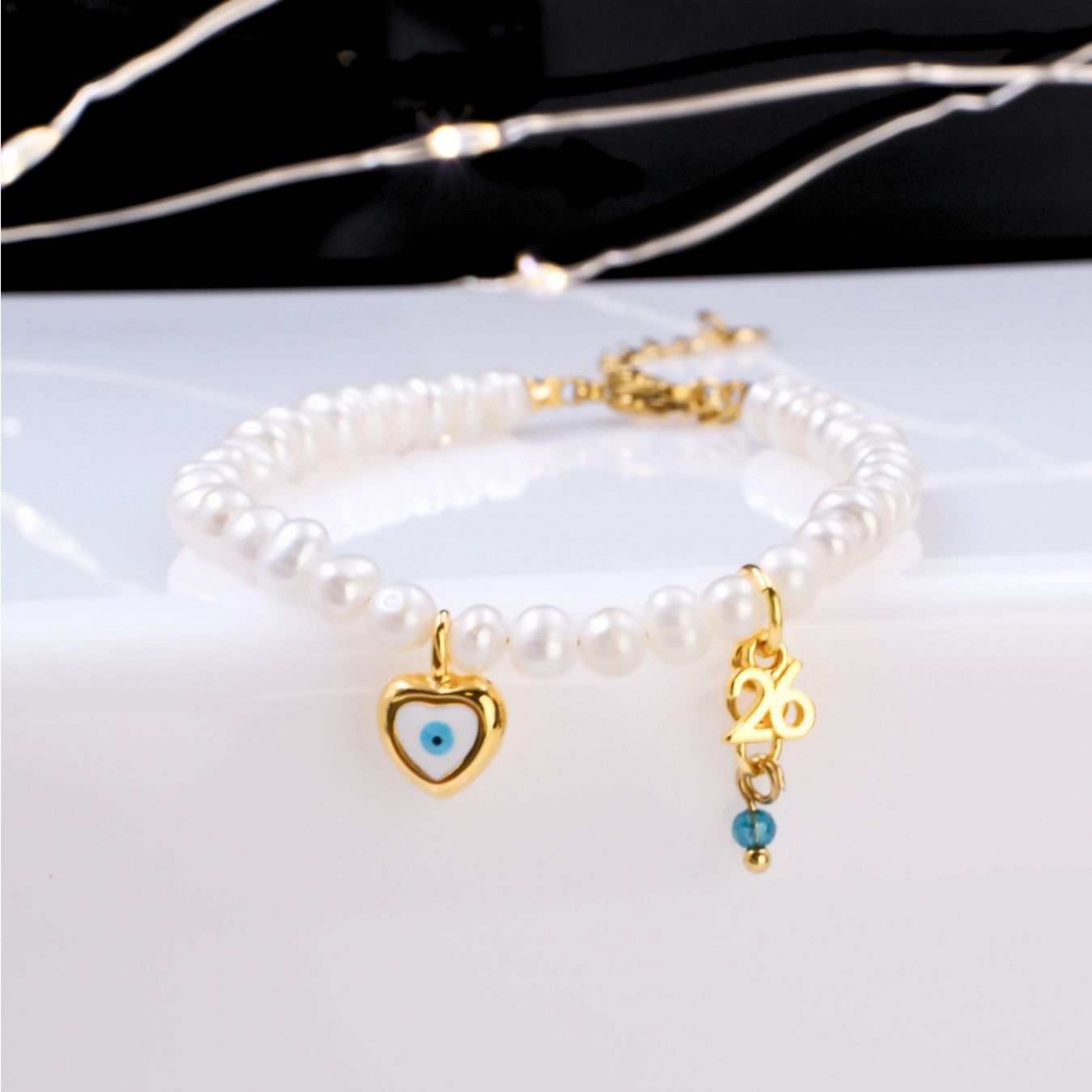 2026 Lucky Bracelet: Fresh Water Pearls & Metal Heart — Pendants & charms from Toolittle — additional view 2