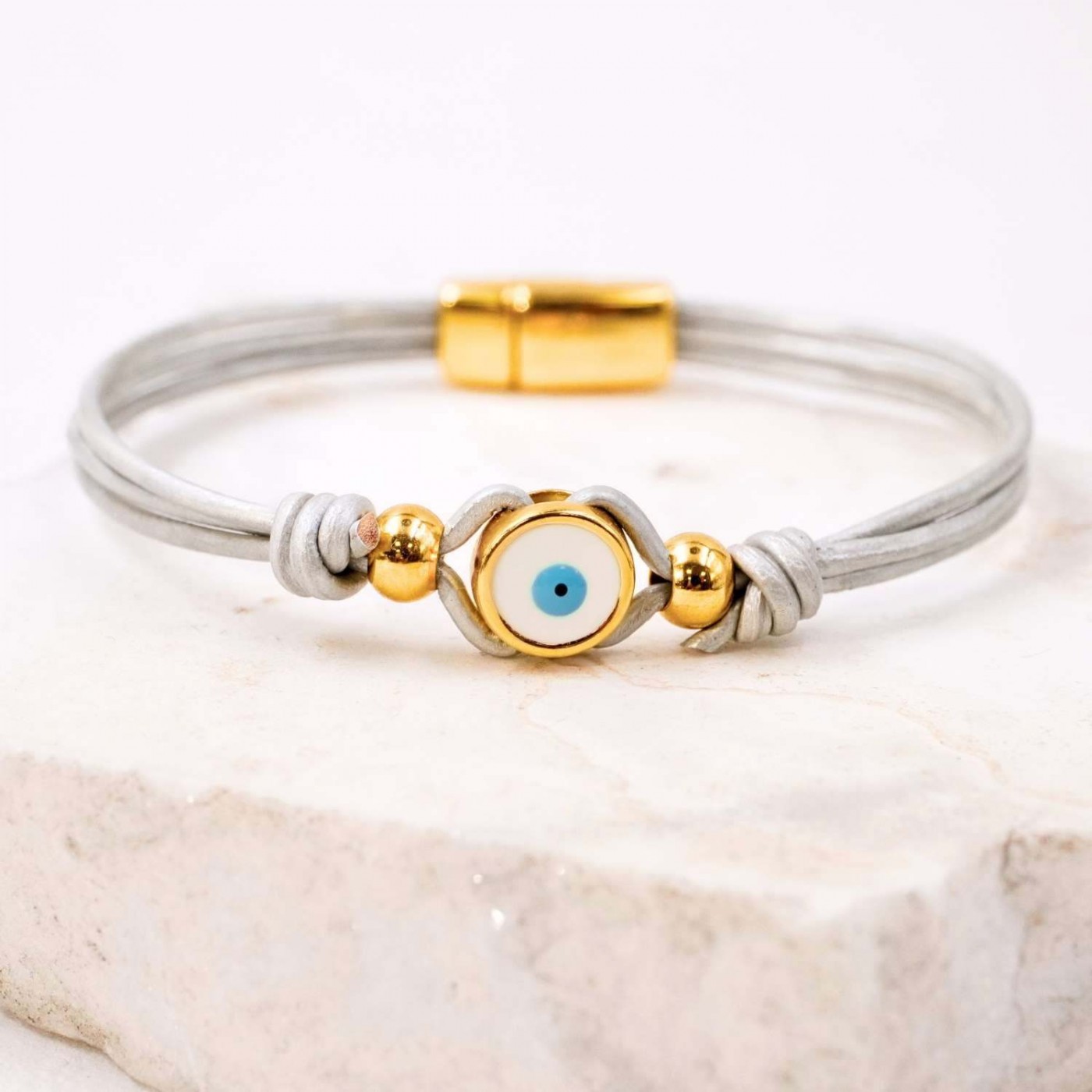 Evil Eye Leather Bracelet — Bracelets from Toolittle — additional view 2