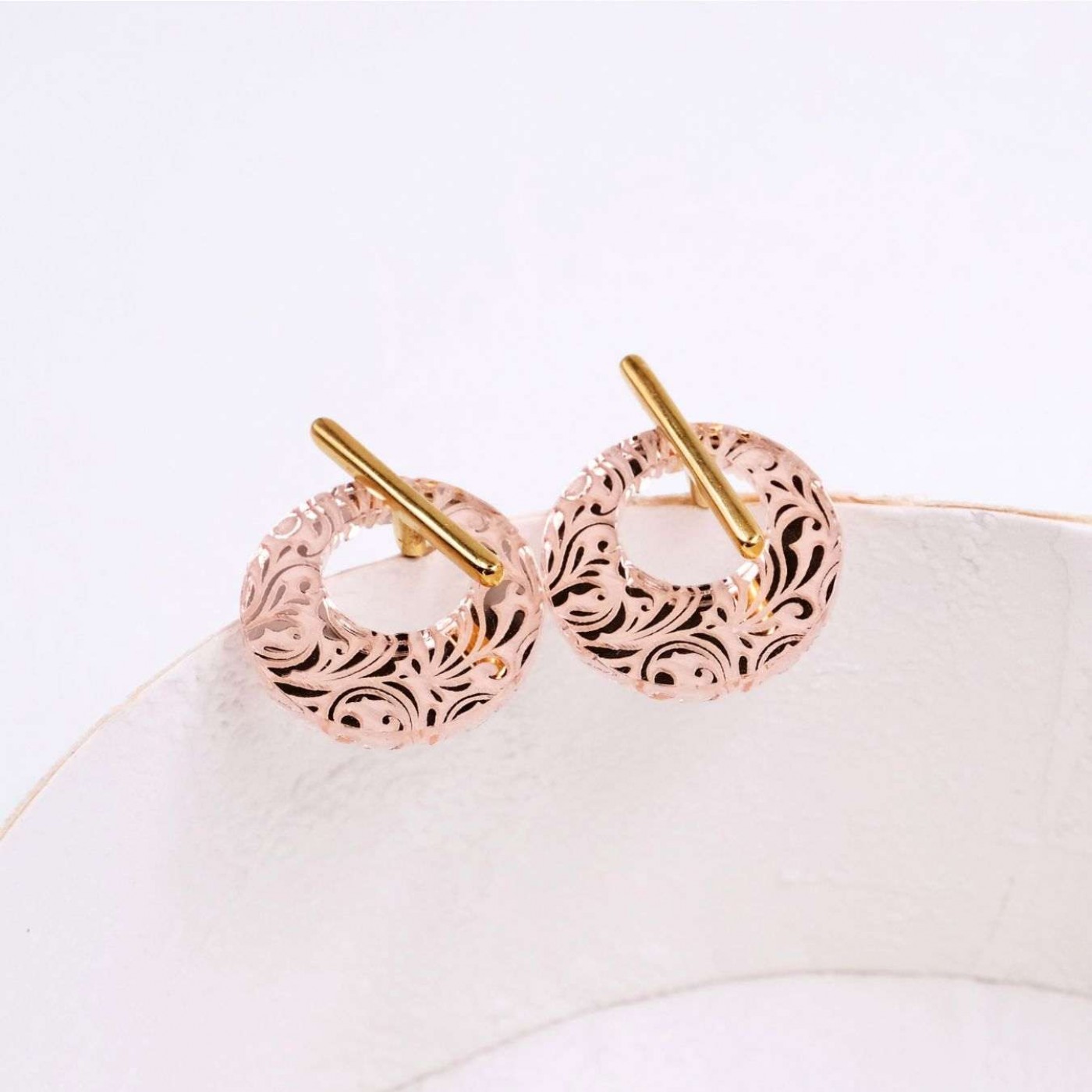 Stud Earrings with Golden Bar - Plexiglass Print — Earrings from Toolittle — additional view 4