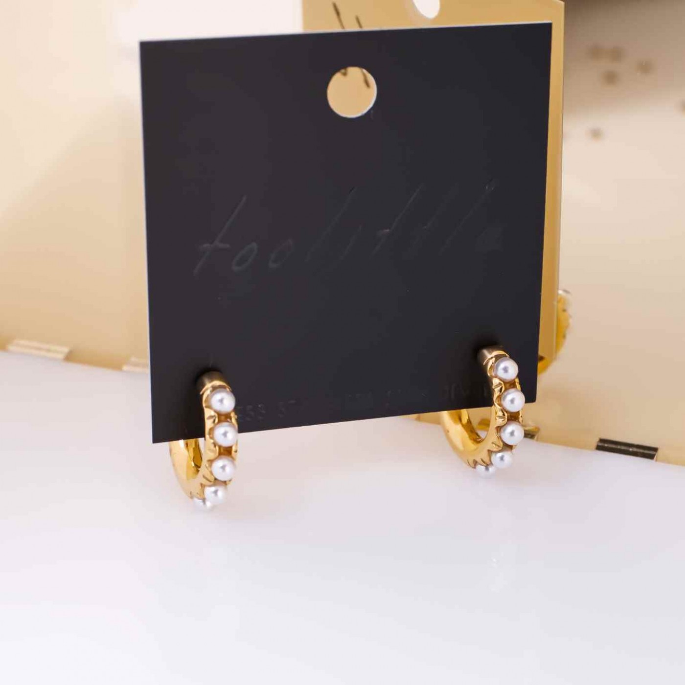Pearls Hoop Earrings – Timeless Elegance — Earrings from Toolittle — additional view 2