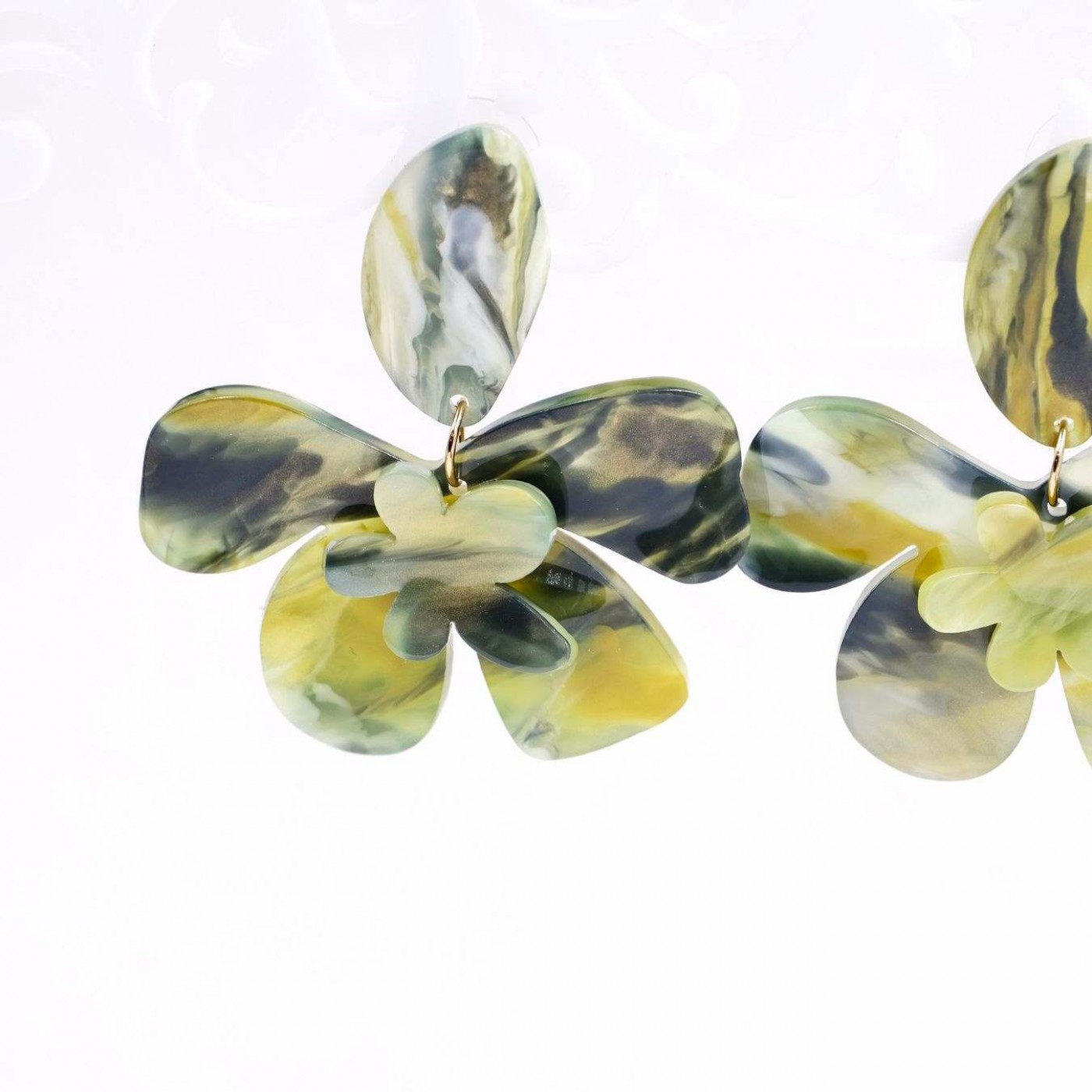 Plexiglass Flower Earrings | Green — Earrings from Toolittle — additional view 3