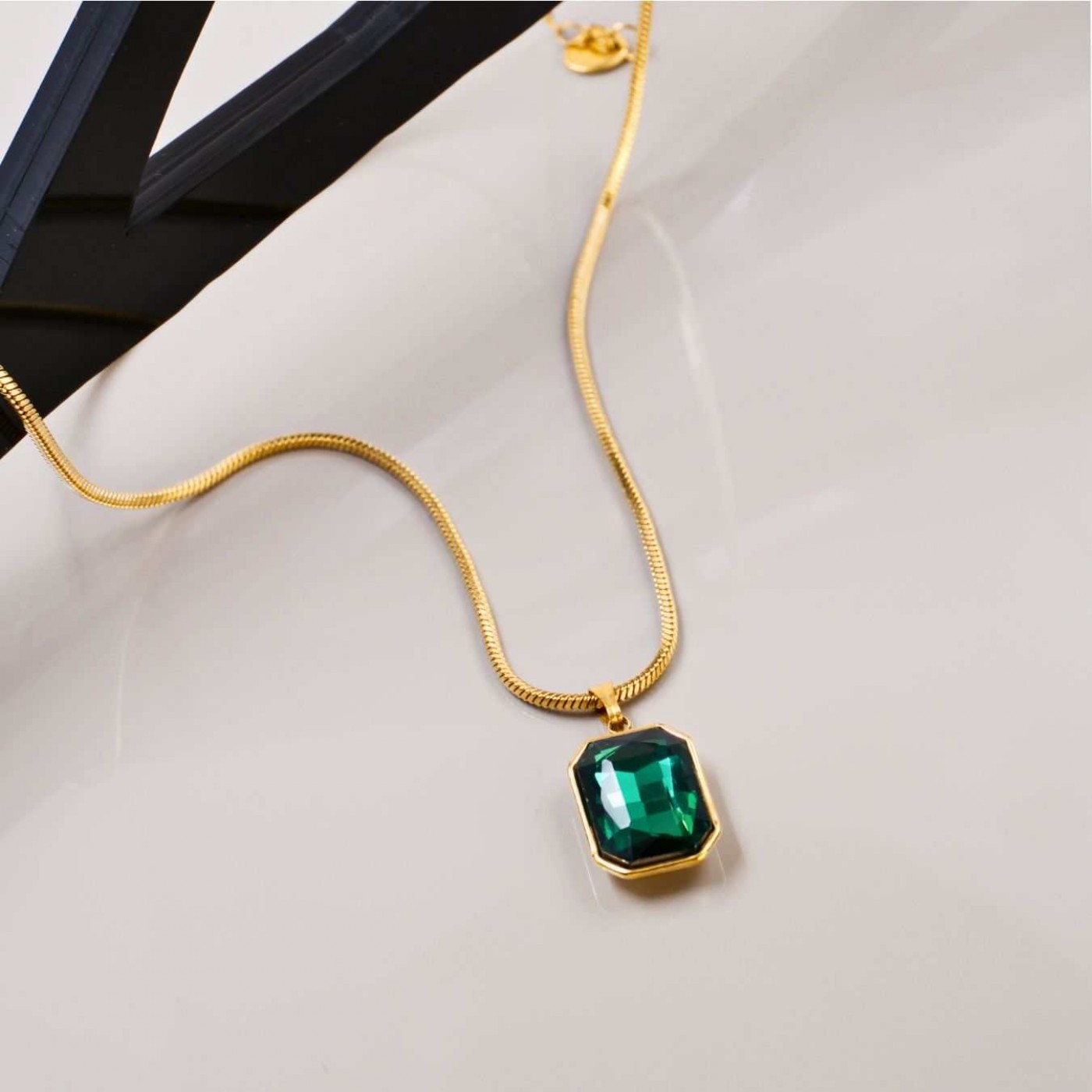 Gold-plated Necklace: Stainless Steel & Crystal — Necklaces from Toolittle — additional view 3