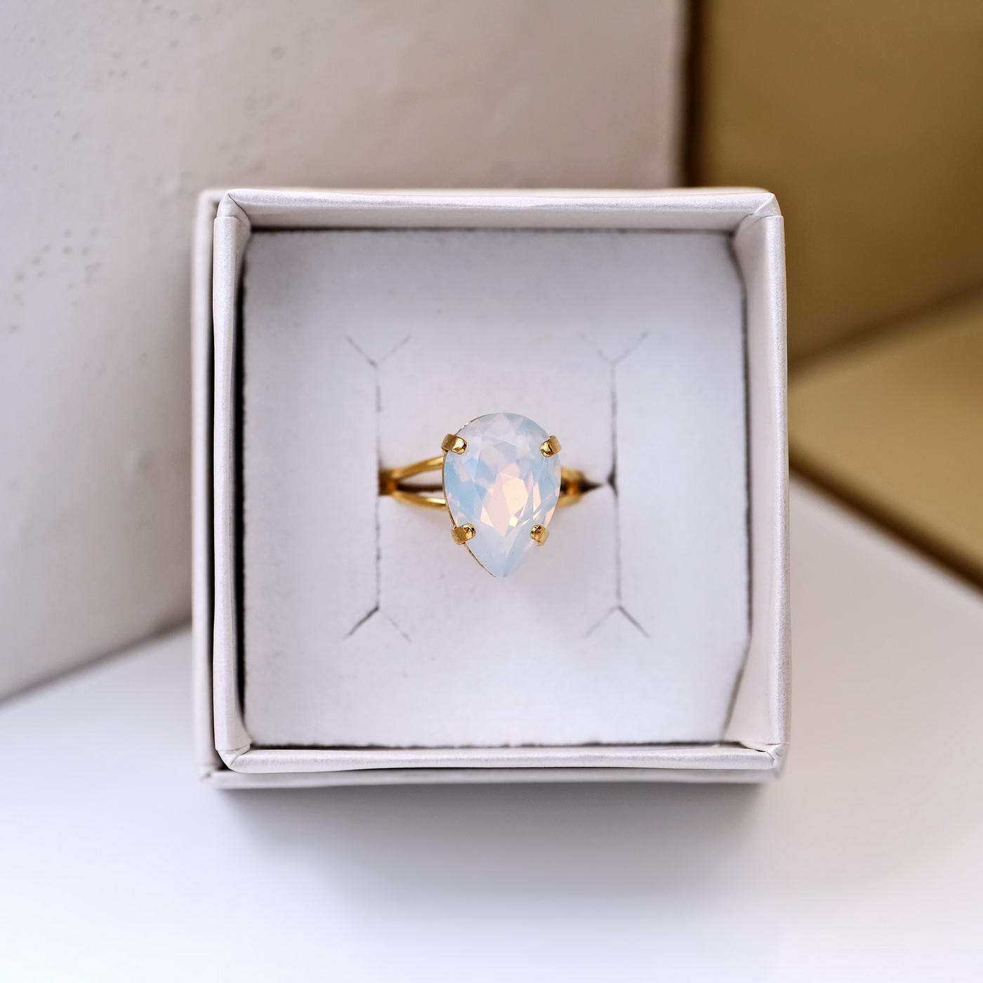 Gold-plated ring with Austrian crystal — Rings from Toolittle — additional view 5