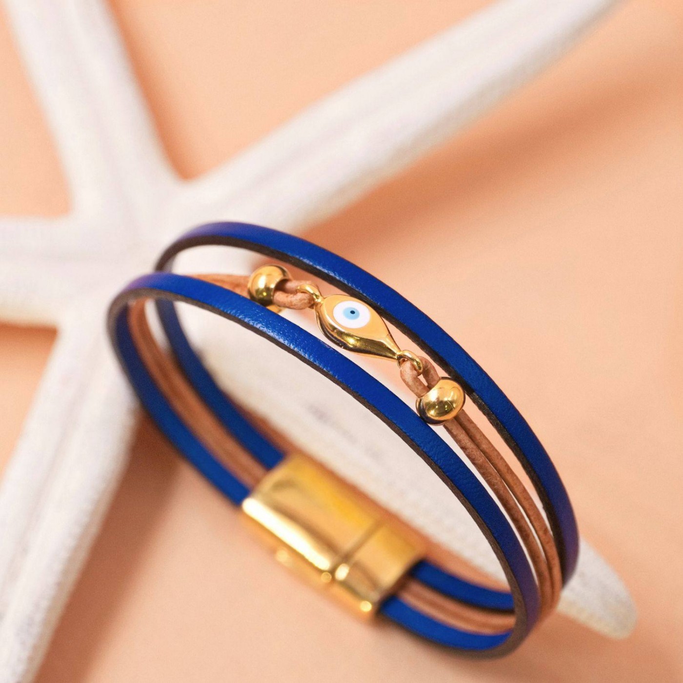 Evil Eye Leather Bracelet — Bracelets from Toolittle — additional view 3