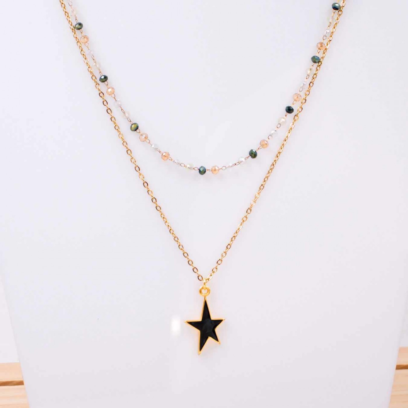Handmade Layered Necklace - Enamelled Star — Necklaces from Toolittle — additional view 5