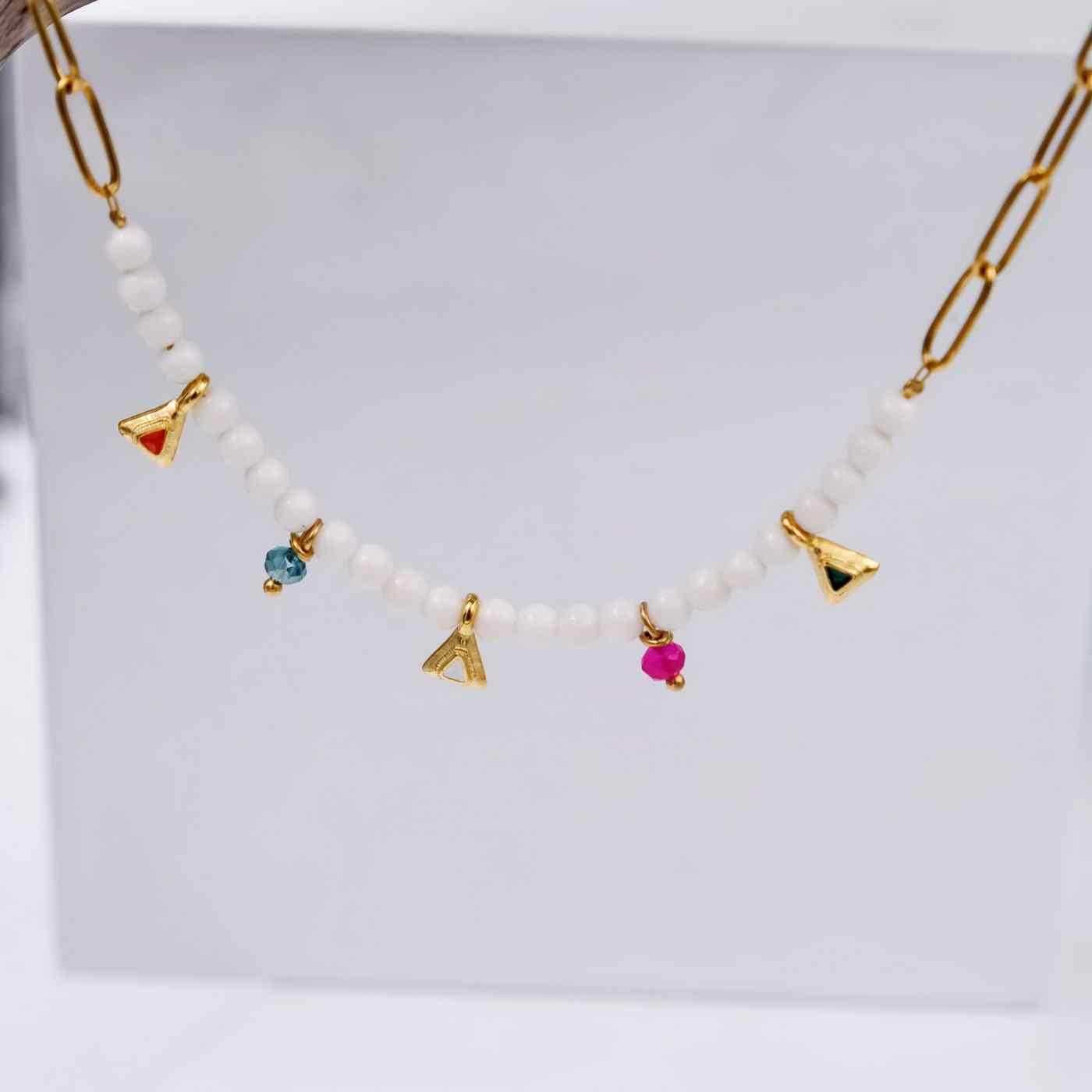 Pebbles Necklace with Enamel & Semi-precious stones — Necklaces from Toolittle — additional view 3