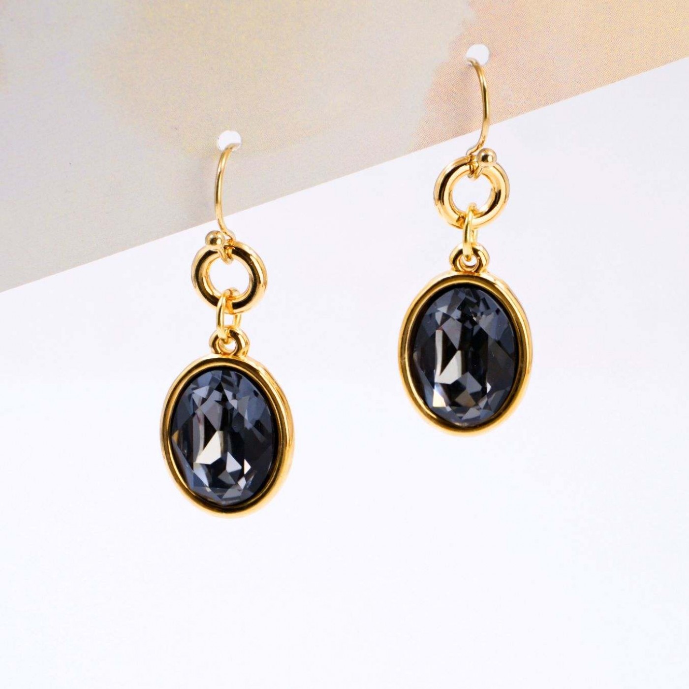 Earrings with Oval Swarovski Crystals — Earrings from Toolittle — additional view 2