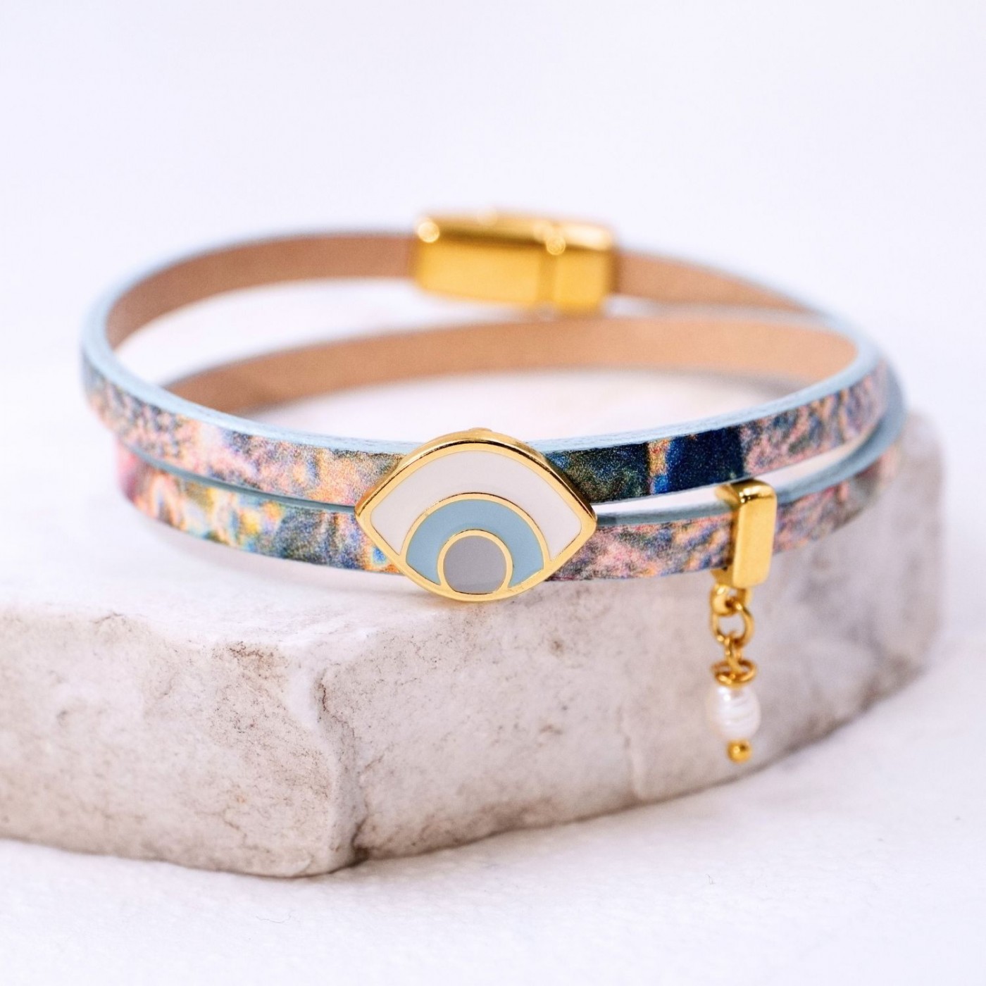 Evil Eye Leather Bracelet — Bracelets from Toolittle — additional view 2