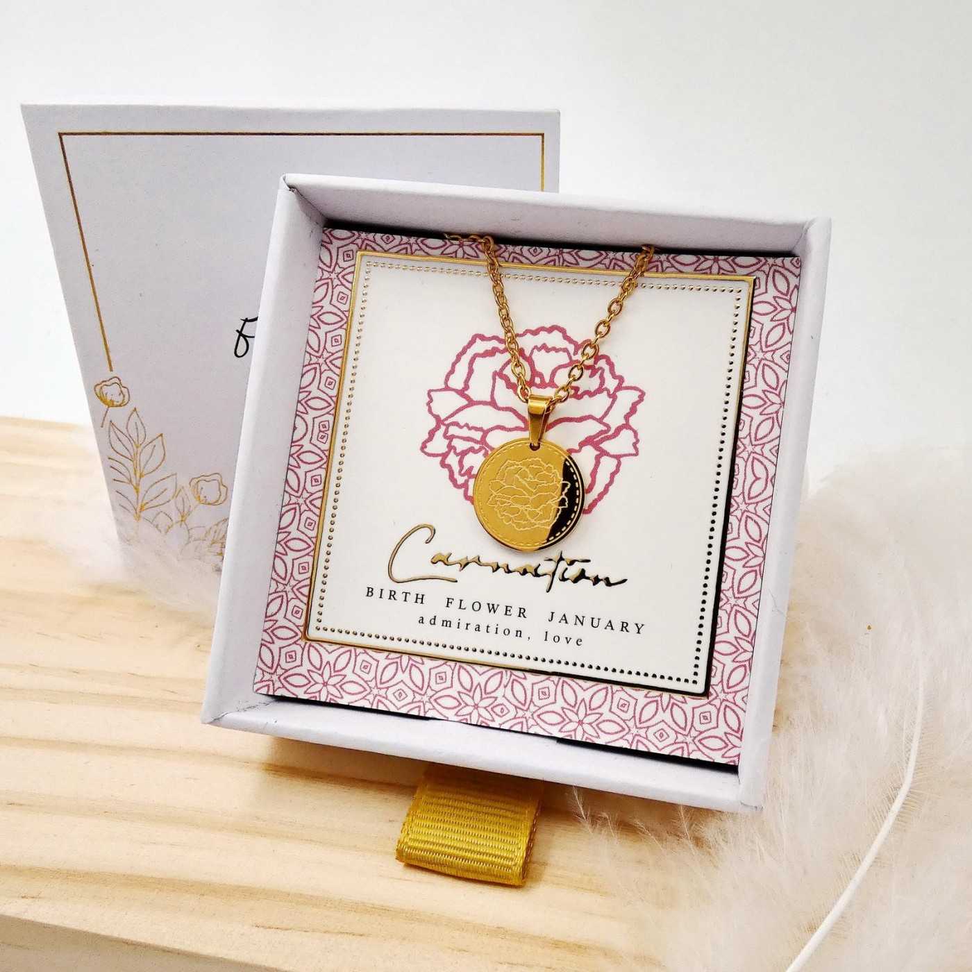 Birth Flower Necklace- Carnation for January — Necklaces from Toolittle — additional view 11