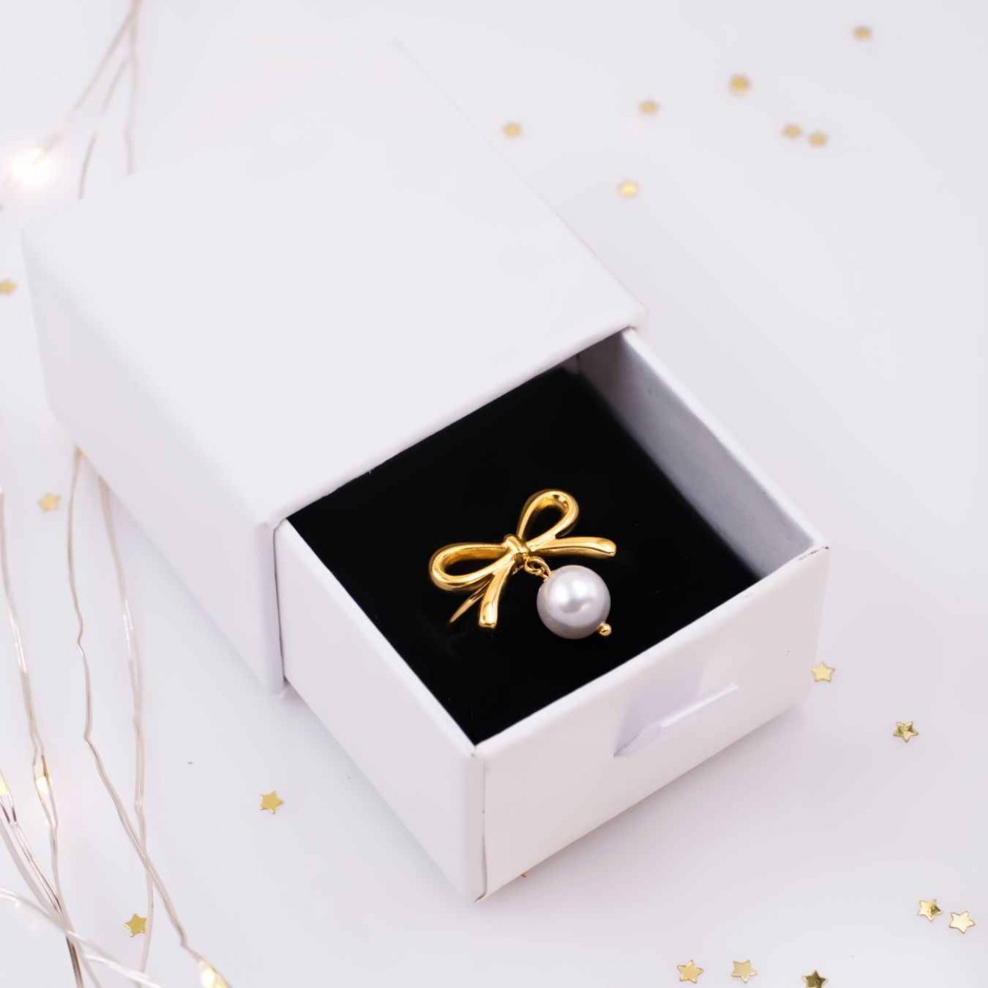 Gold-Plated Ring- Stainless Steel & Pearl — Rings from Toolittle — additional view 7